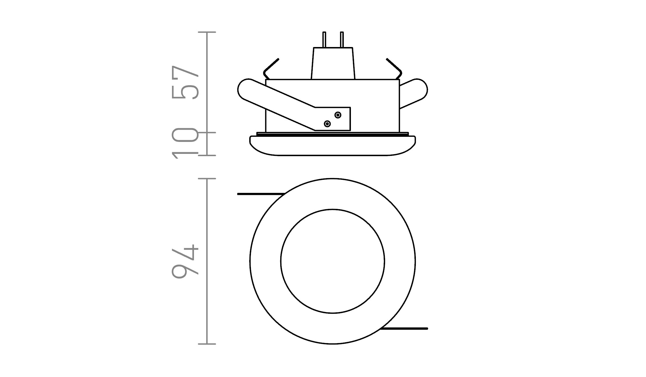 ACUA infälld lampa - Product sketch