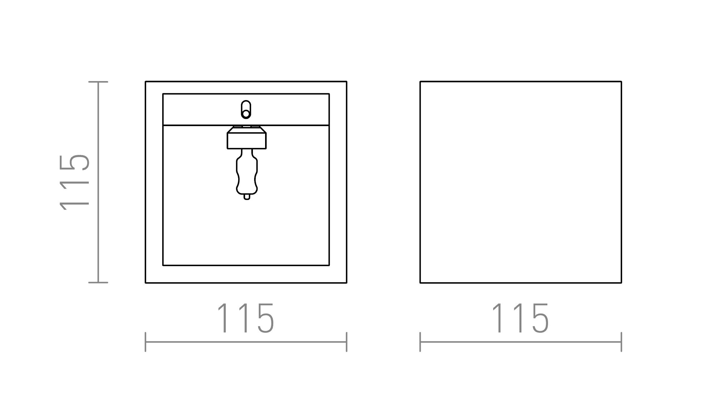 JACK SQ da parete lampada - Product sketch