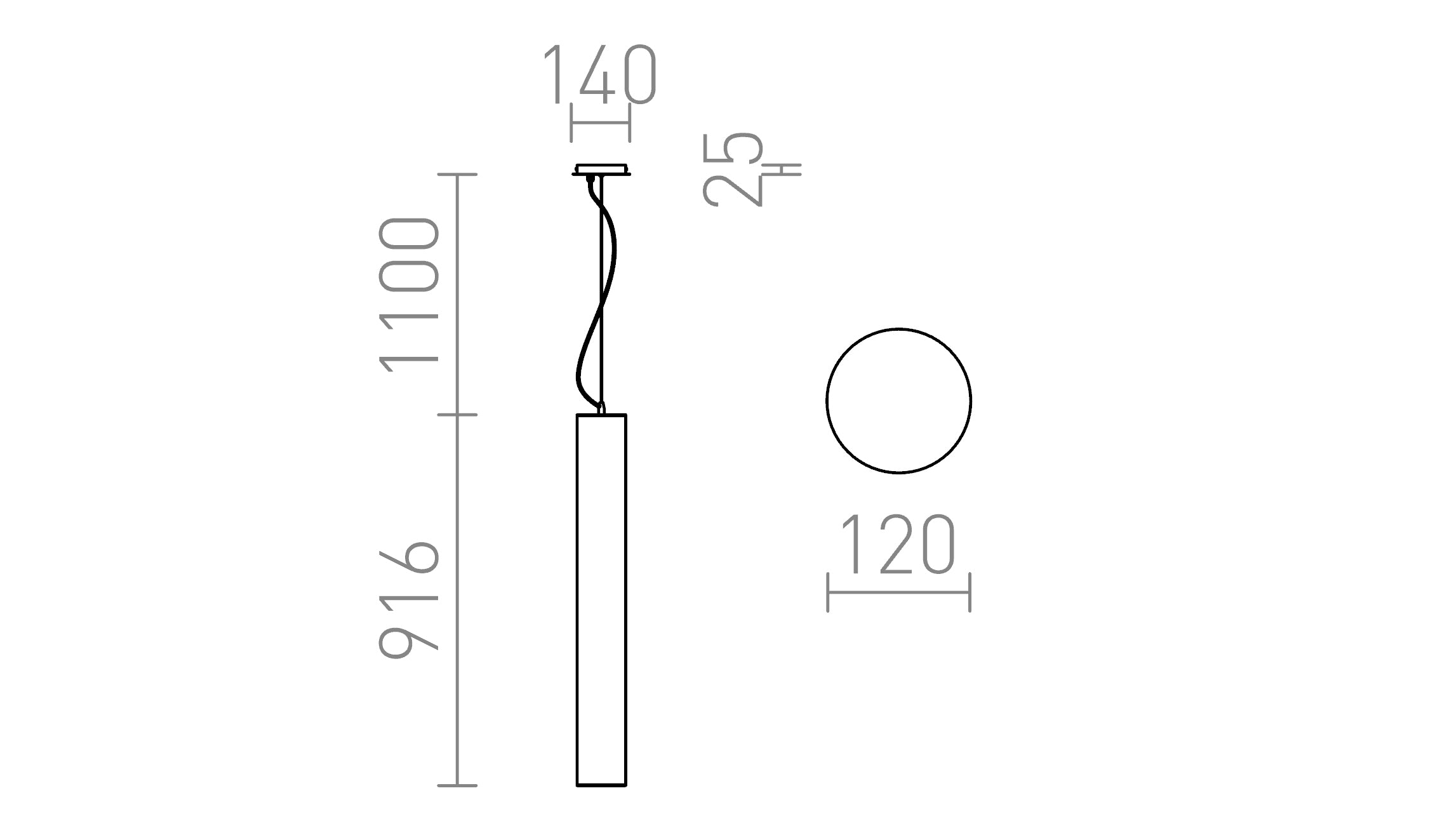 TOMBA hanglamp lamp - Product sketch