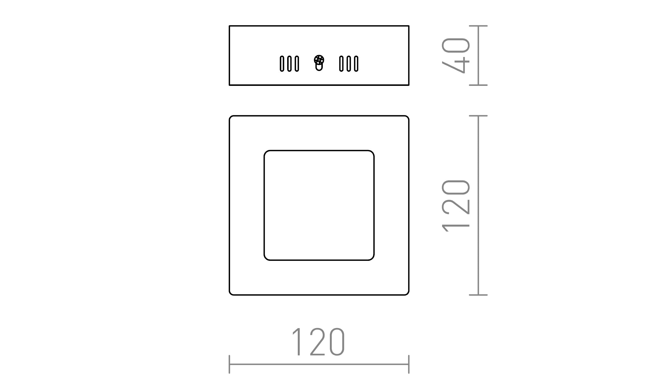 SLENDER SQ 12 οροφής λαμπτήρας - Product sketch