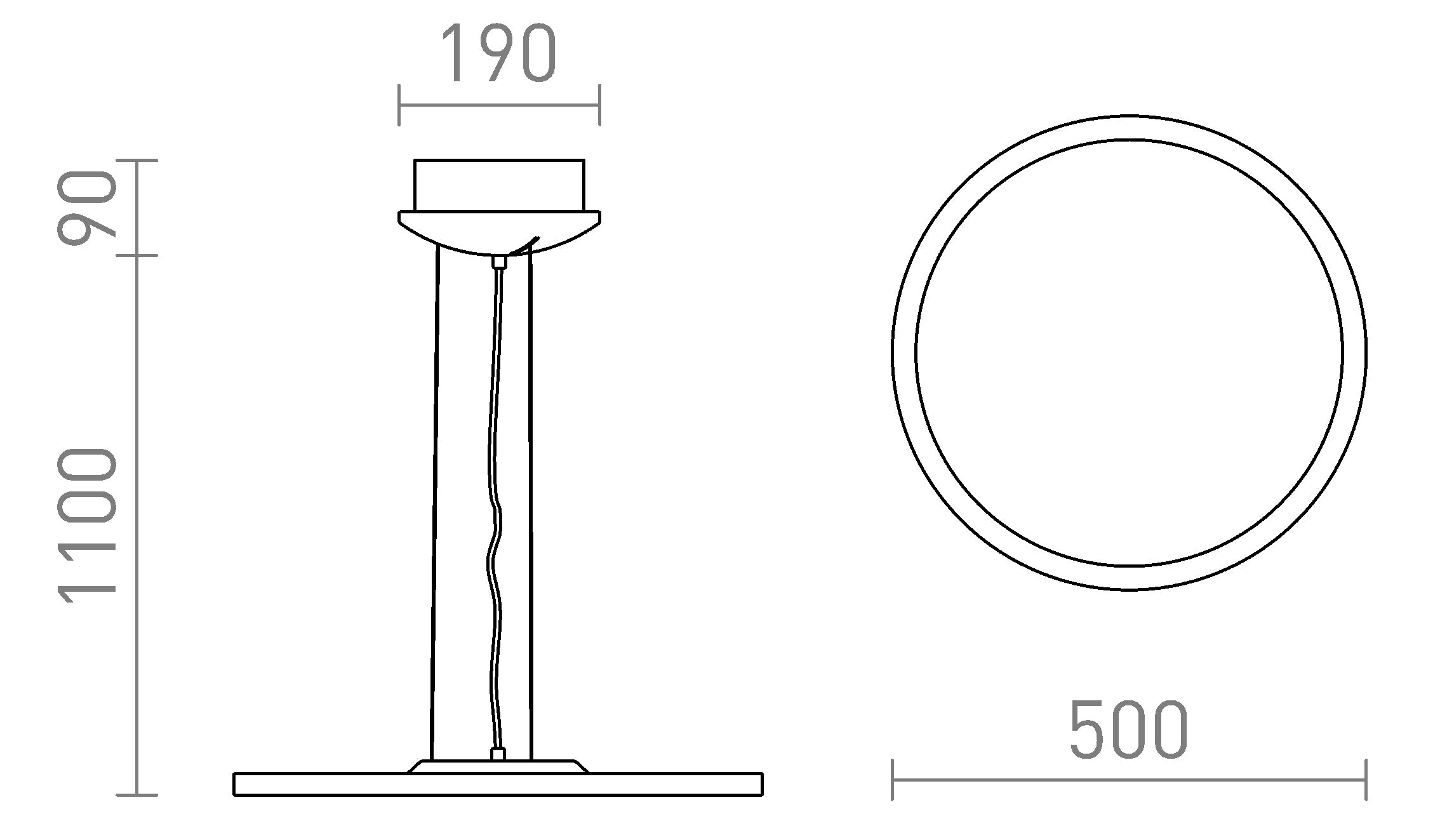 MONETA DIMM pendant lamp - Product sketch