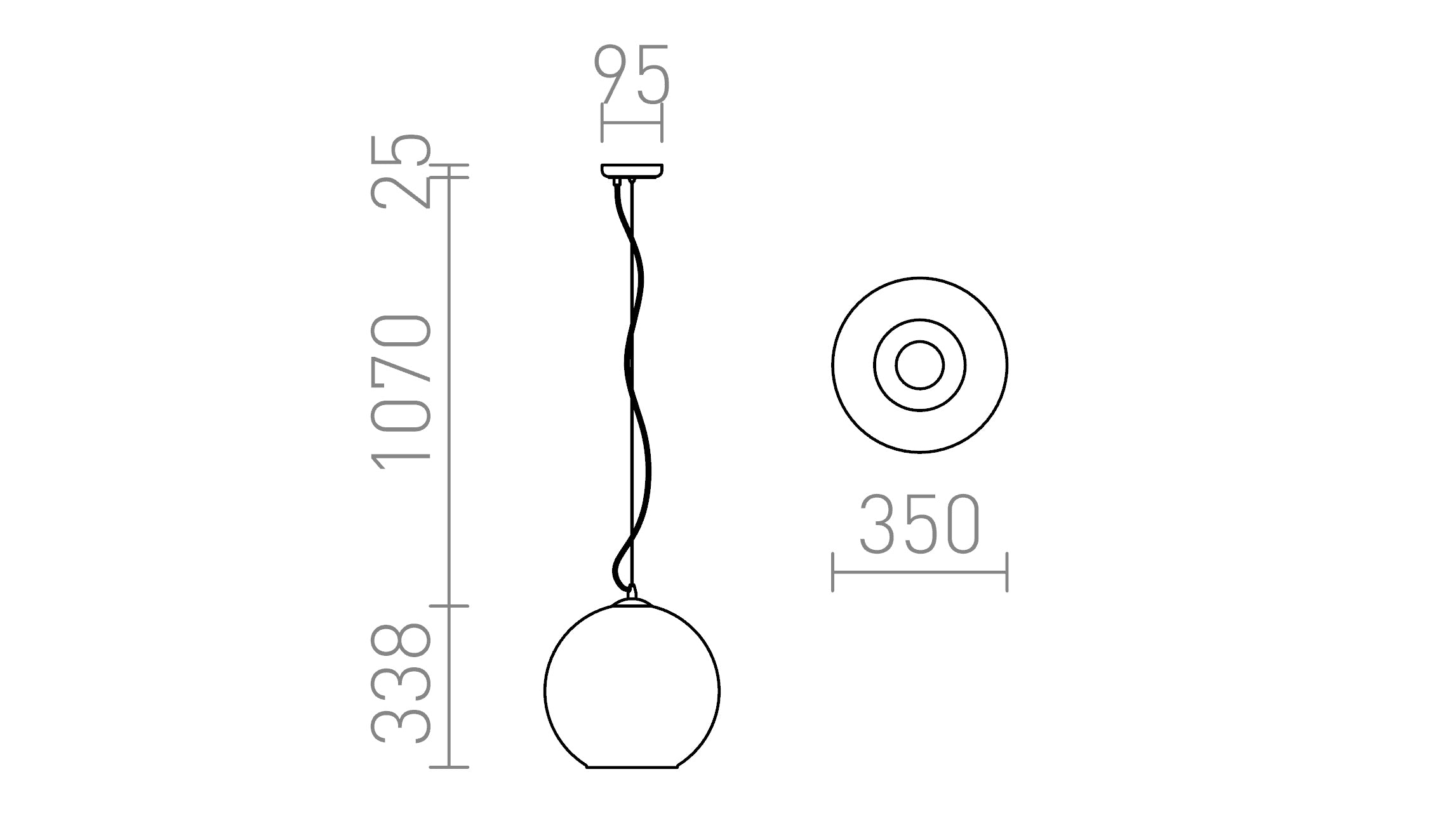 BEAU MONDE 35 a sospensione lampada - Product sketch