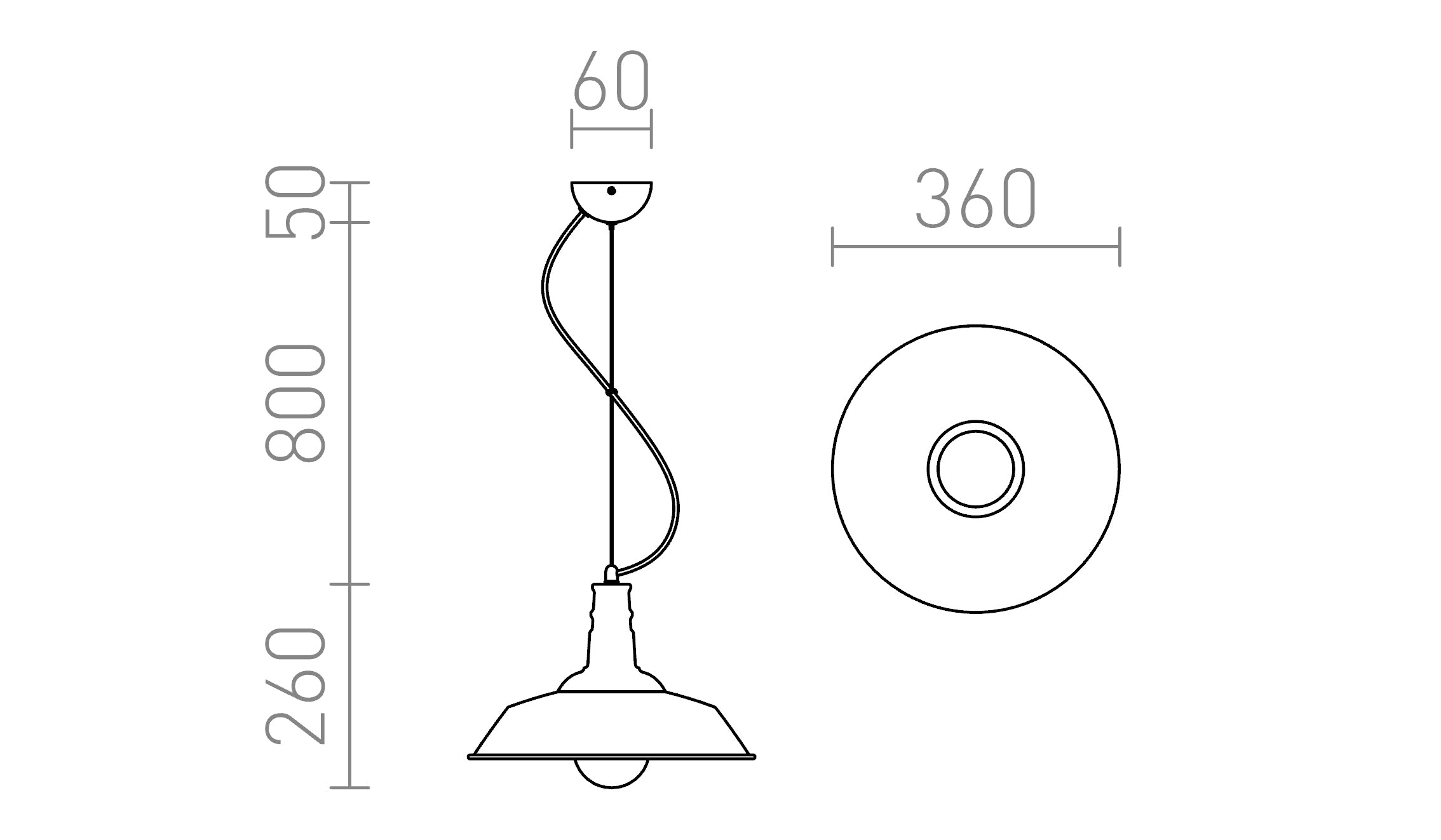 GOLDIE 36 a sospensione lampada - Product sketch