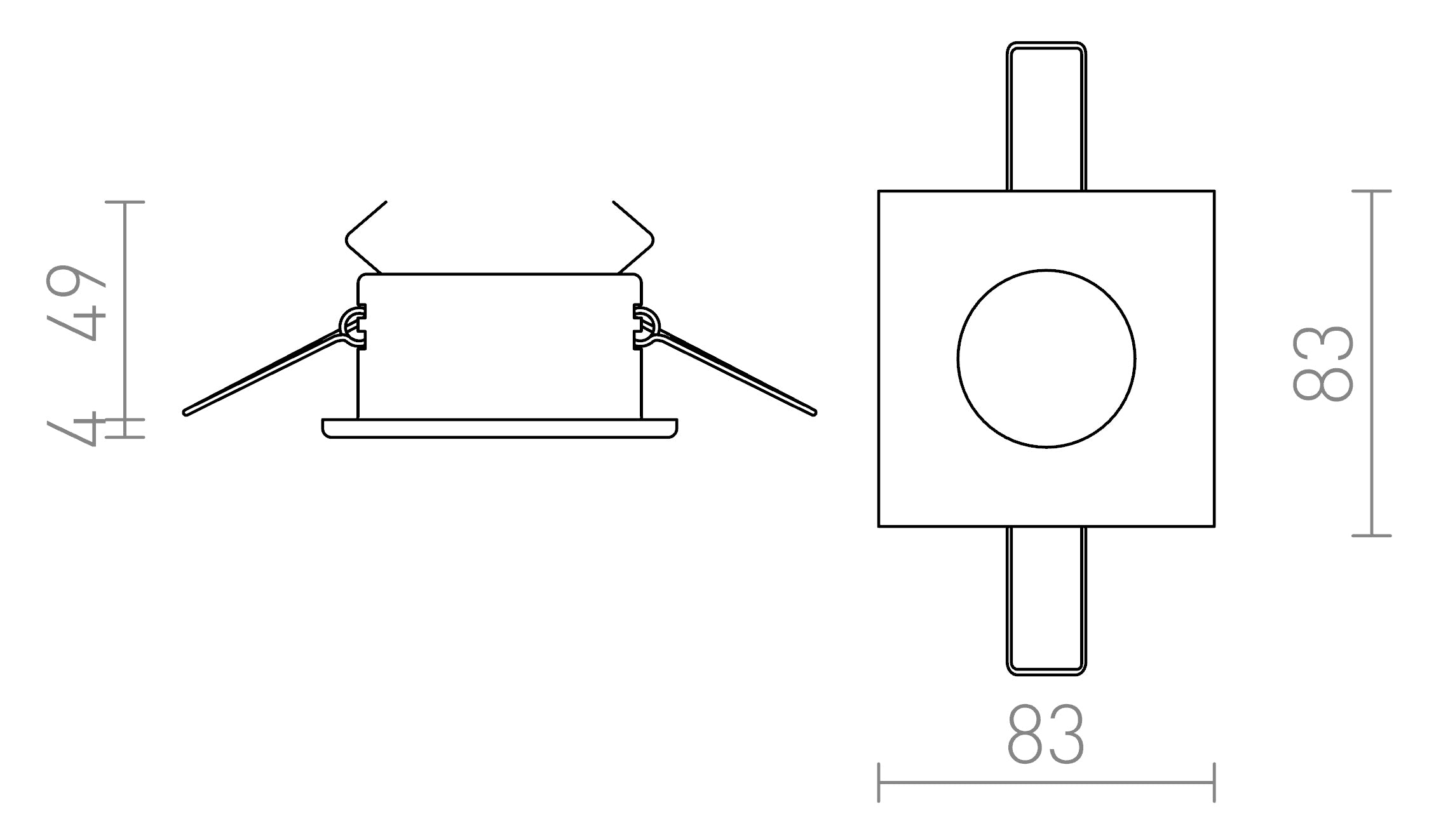 SPLASH SQ embutida lâmpada - Product sketch