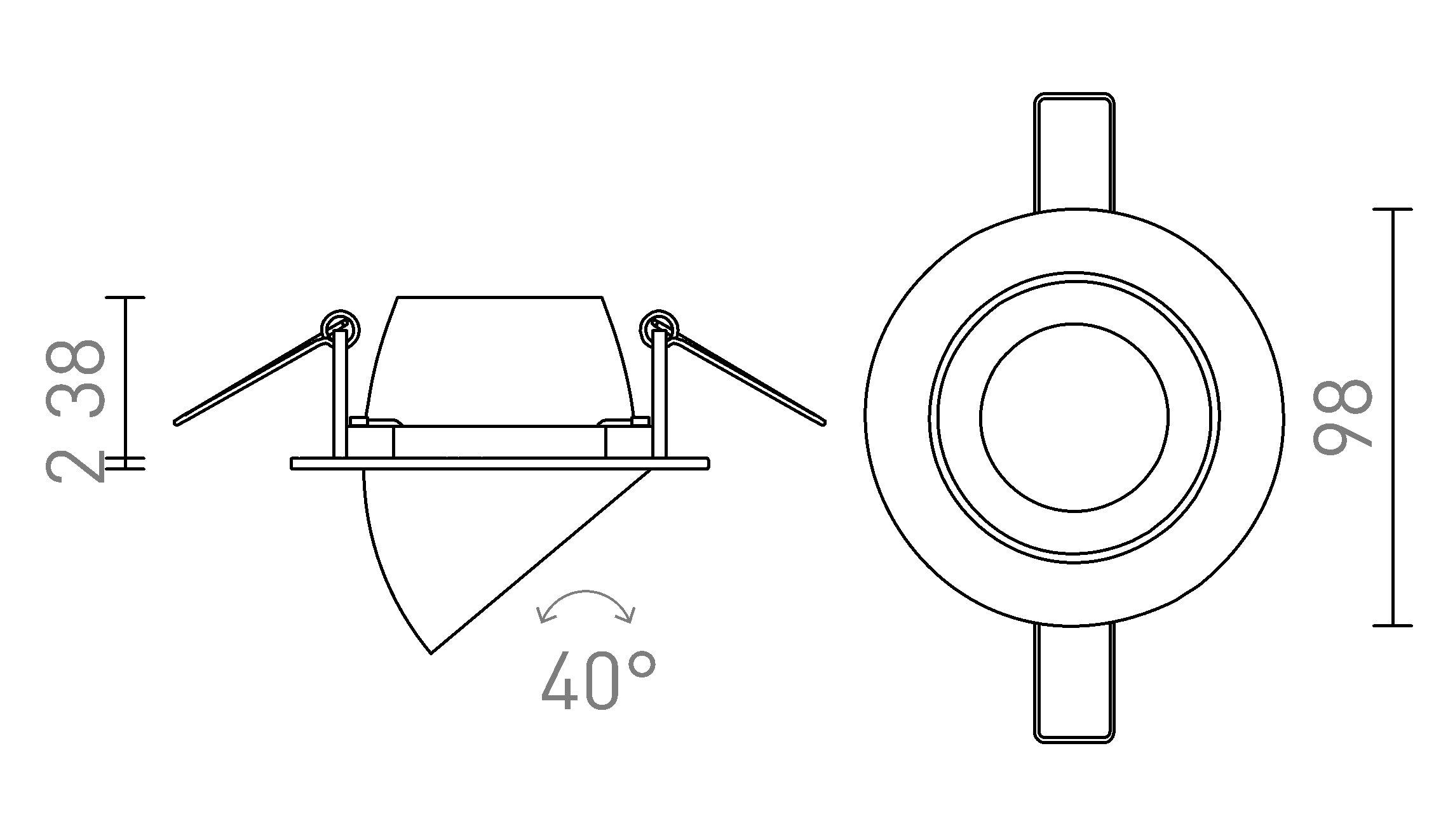 VIP taitettava lamppu - Product sketch