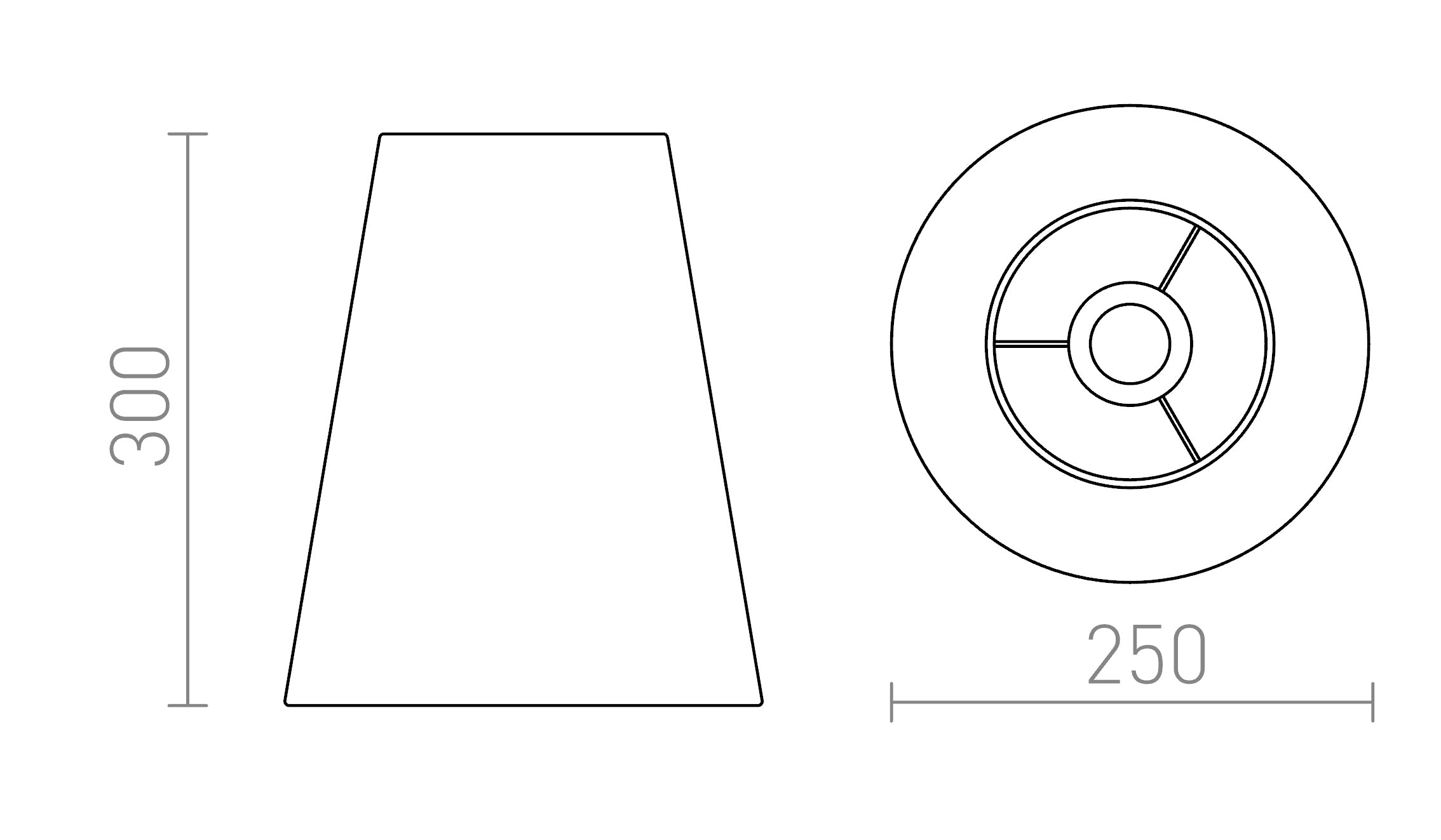 CONNY 25/30 namizni senčnik - Product sketch