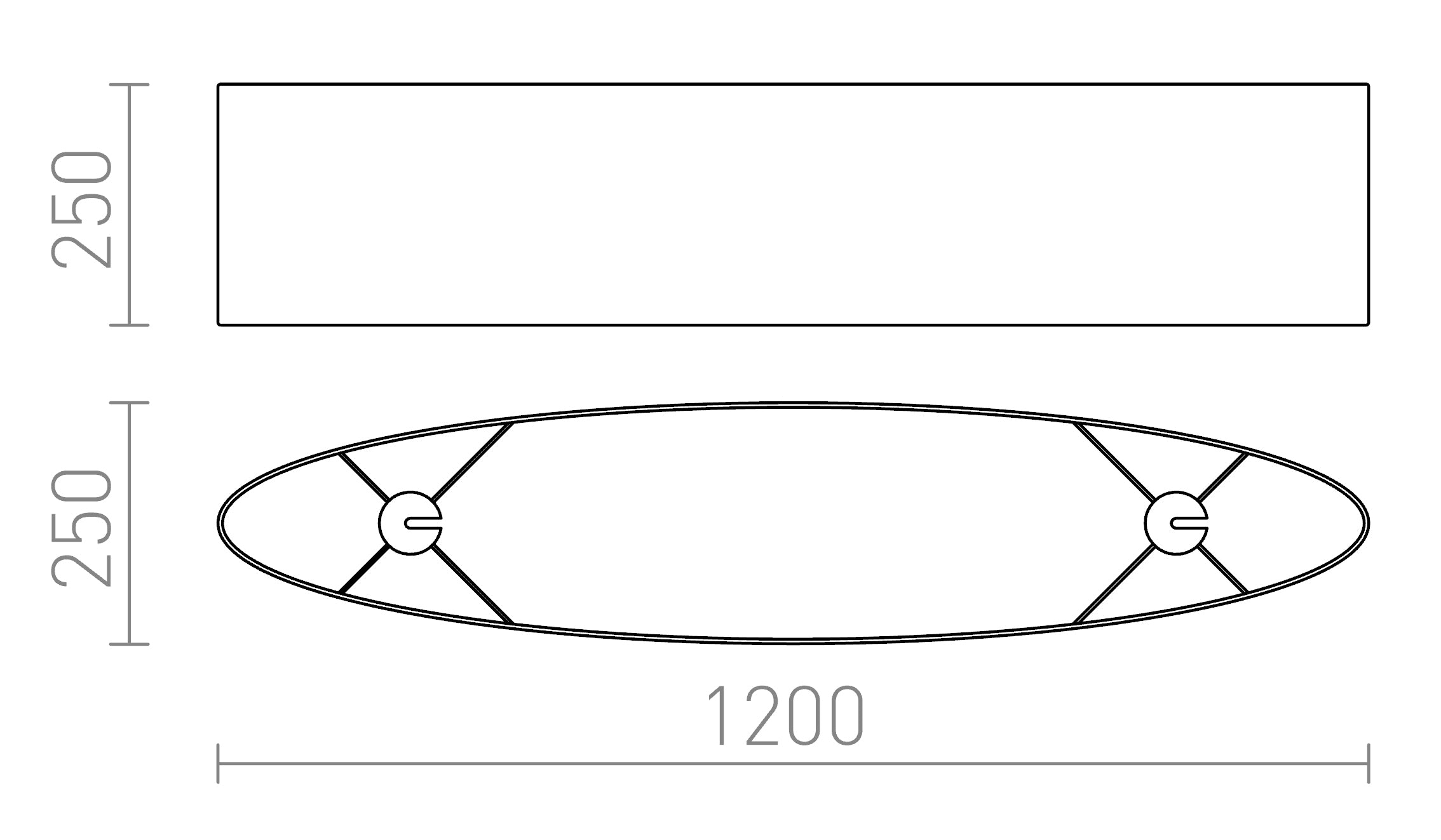 CASUAL 120/25 skärm - Product sketch