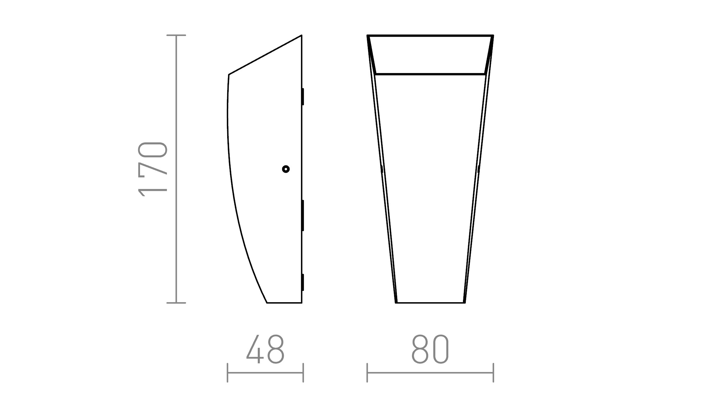 PIA Επιτοίχιος λαμπτήρας - Product sketch