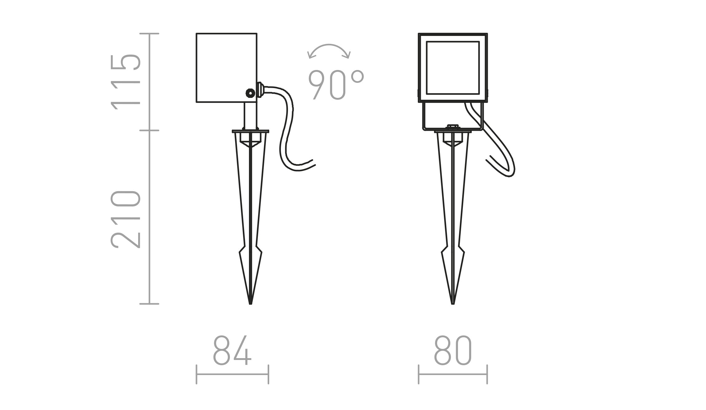 BORA på spjut lampa - Product sketch