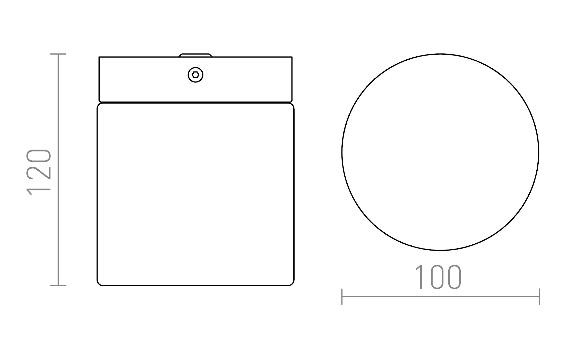 ESICA CYL οροφής λαμπτήρας - Product sketch