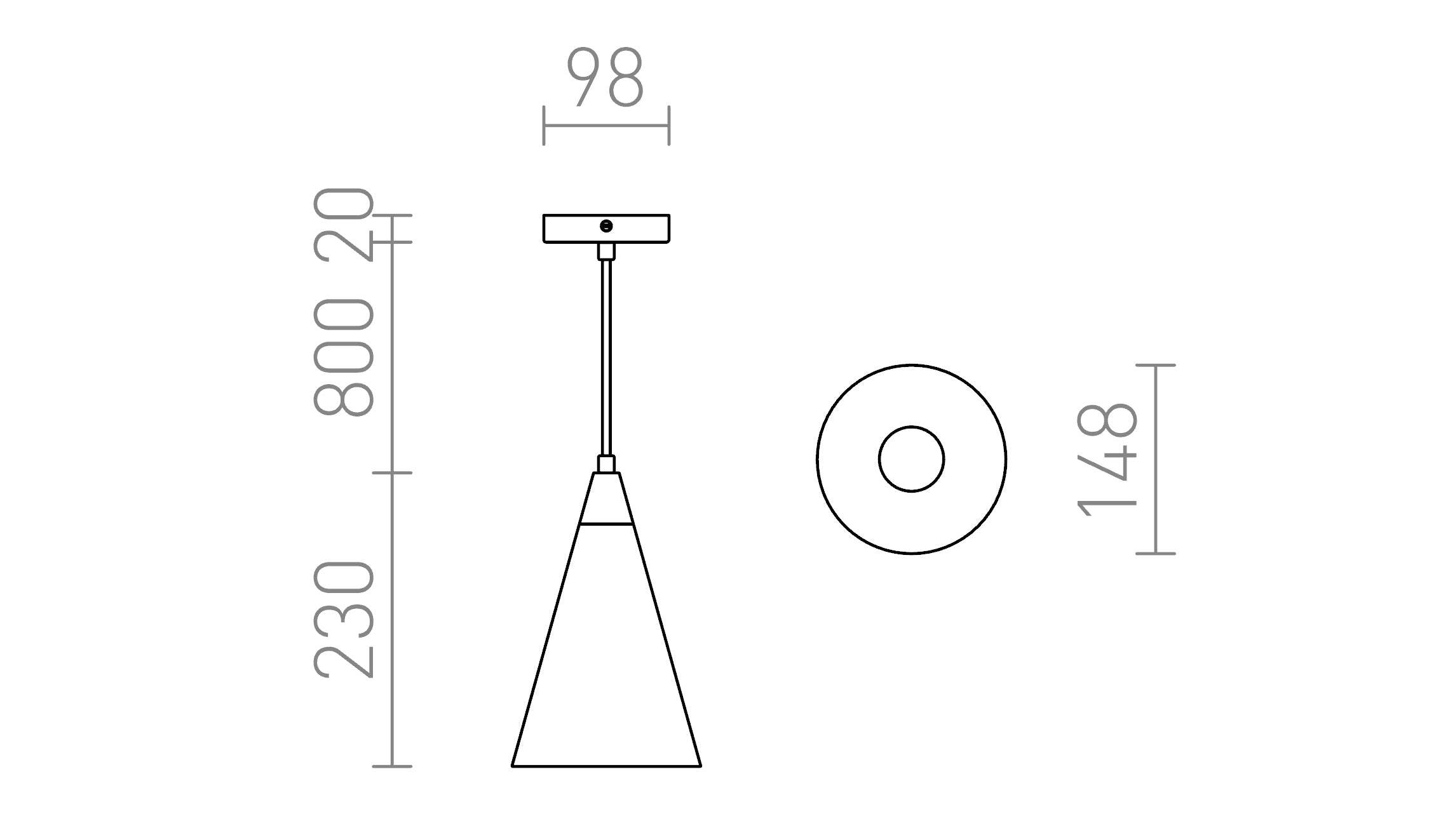HEIDI suspenso lâmpada - Product sketch