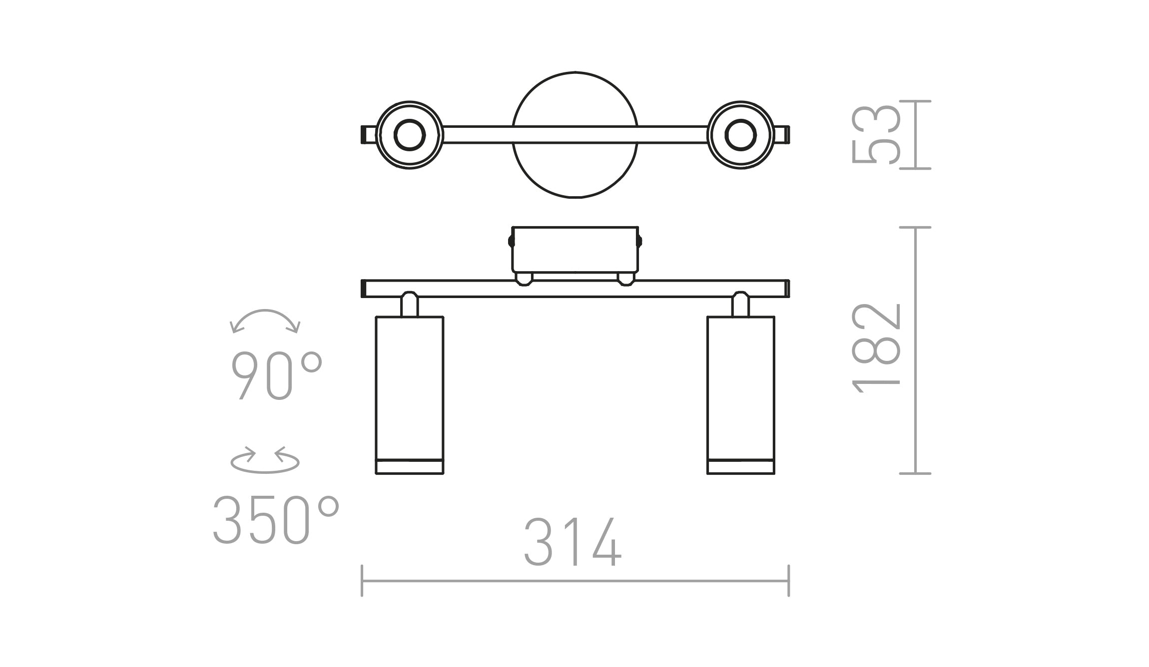 BOGARD II wandlamp lamp - Product sketch