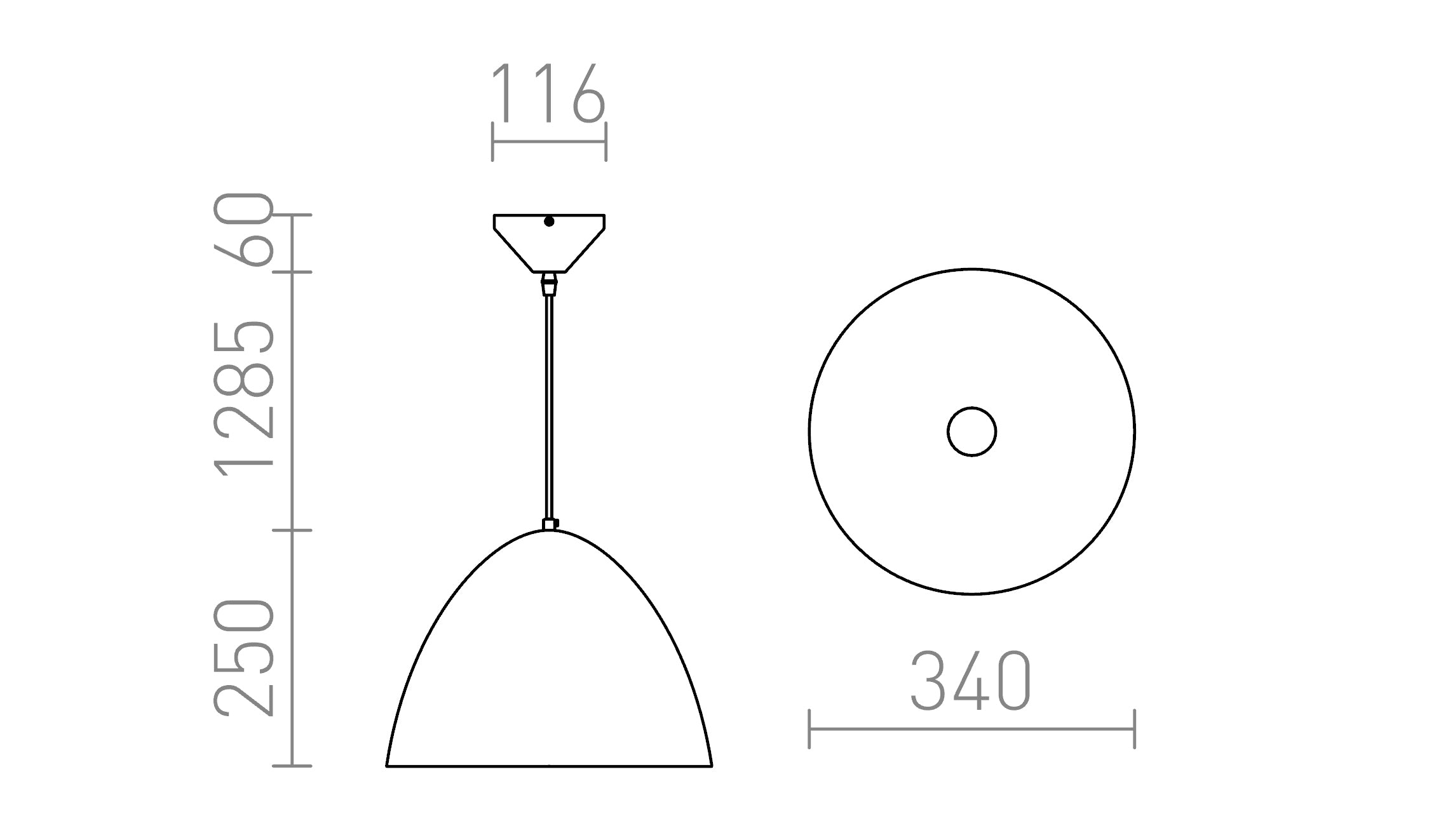 MERYLYN 34 a sospensione lampada - Product sketch