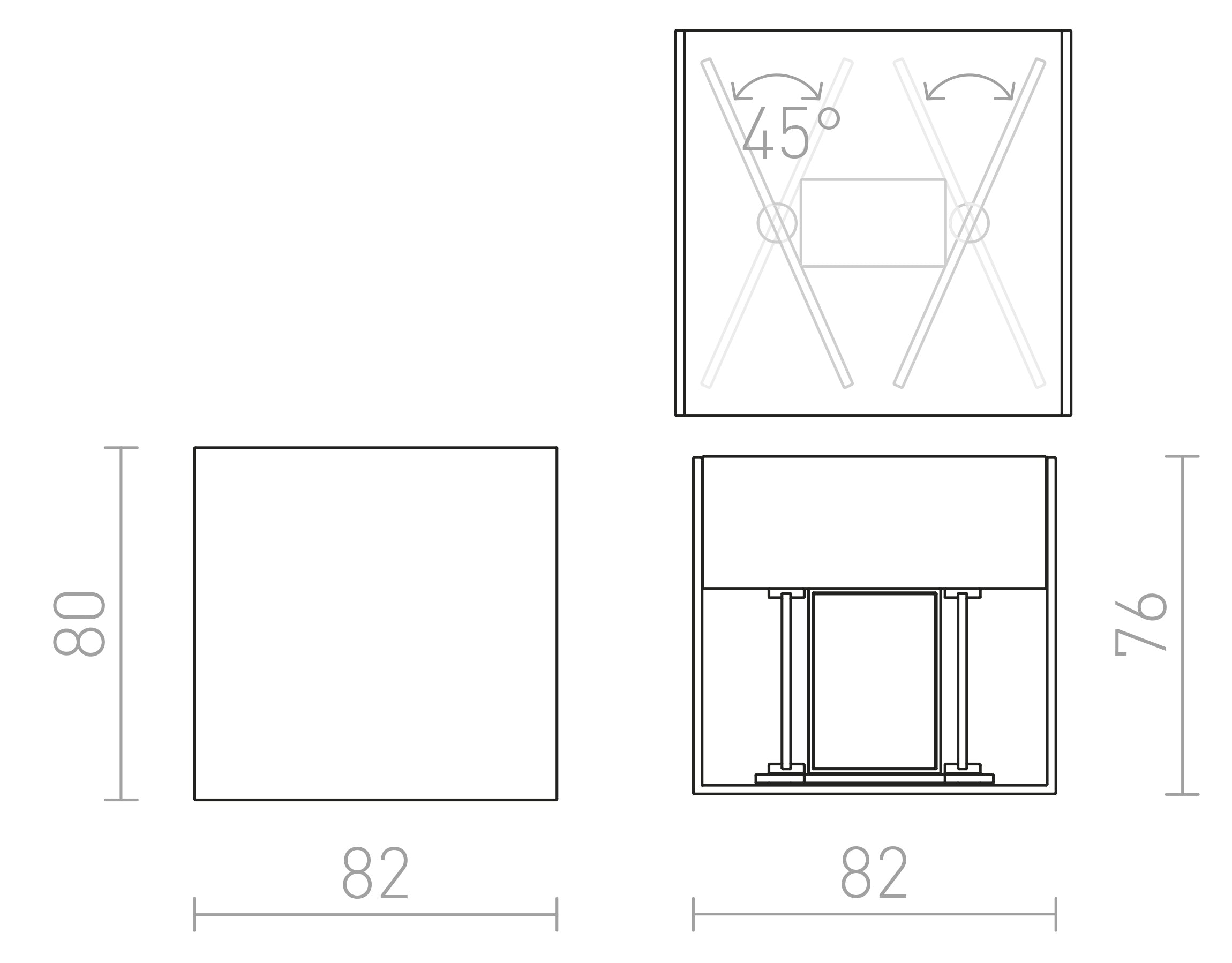 CARRE vägg lampa - Product sketch
