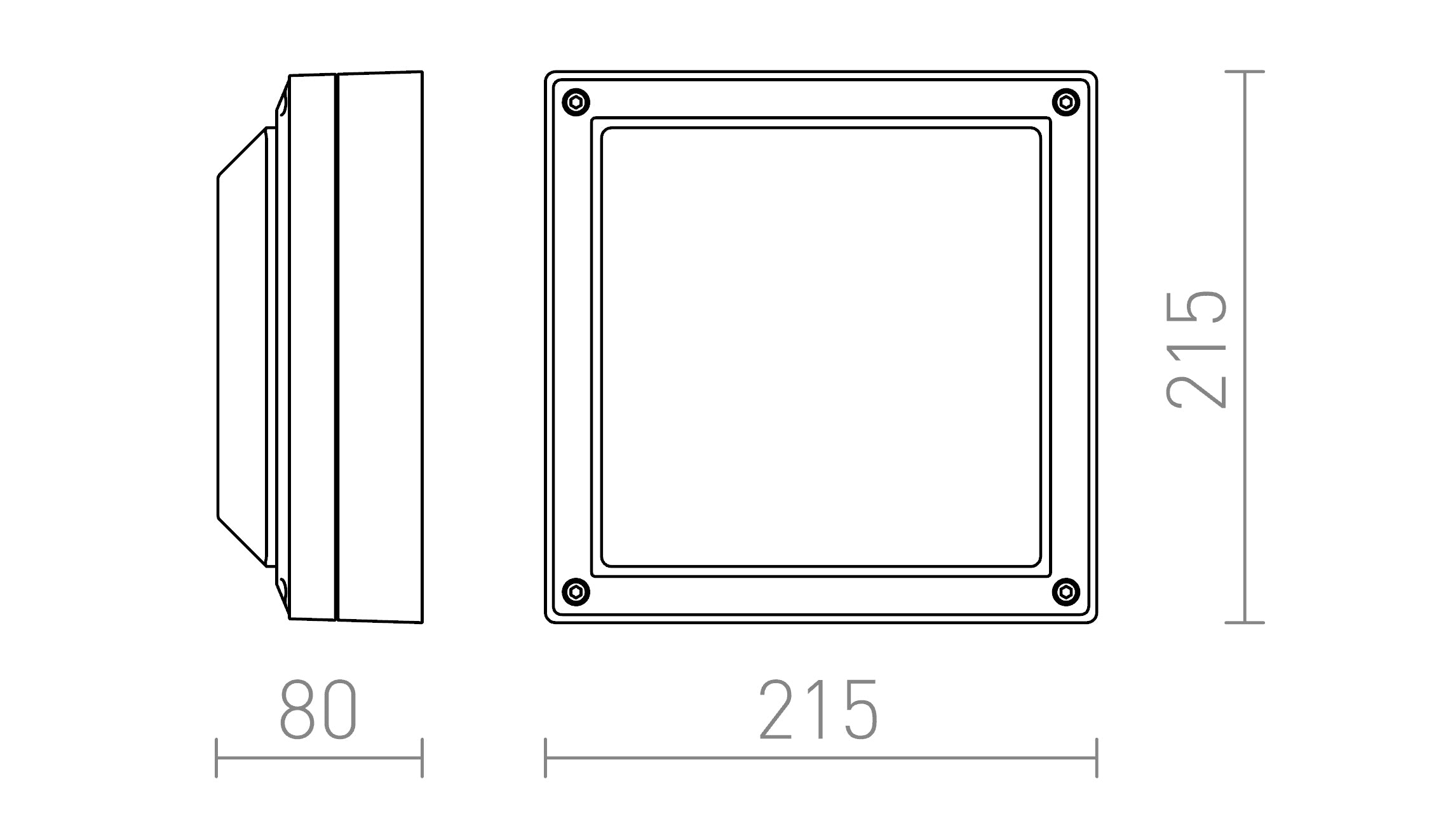 DELTA 215 nadgradna lampa - Product sketch