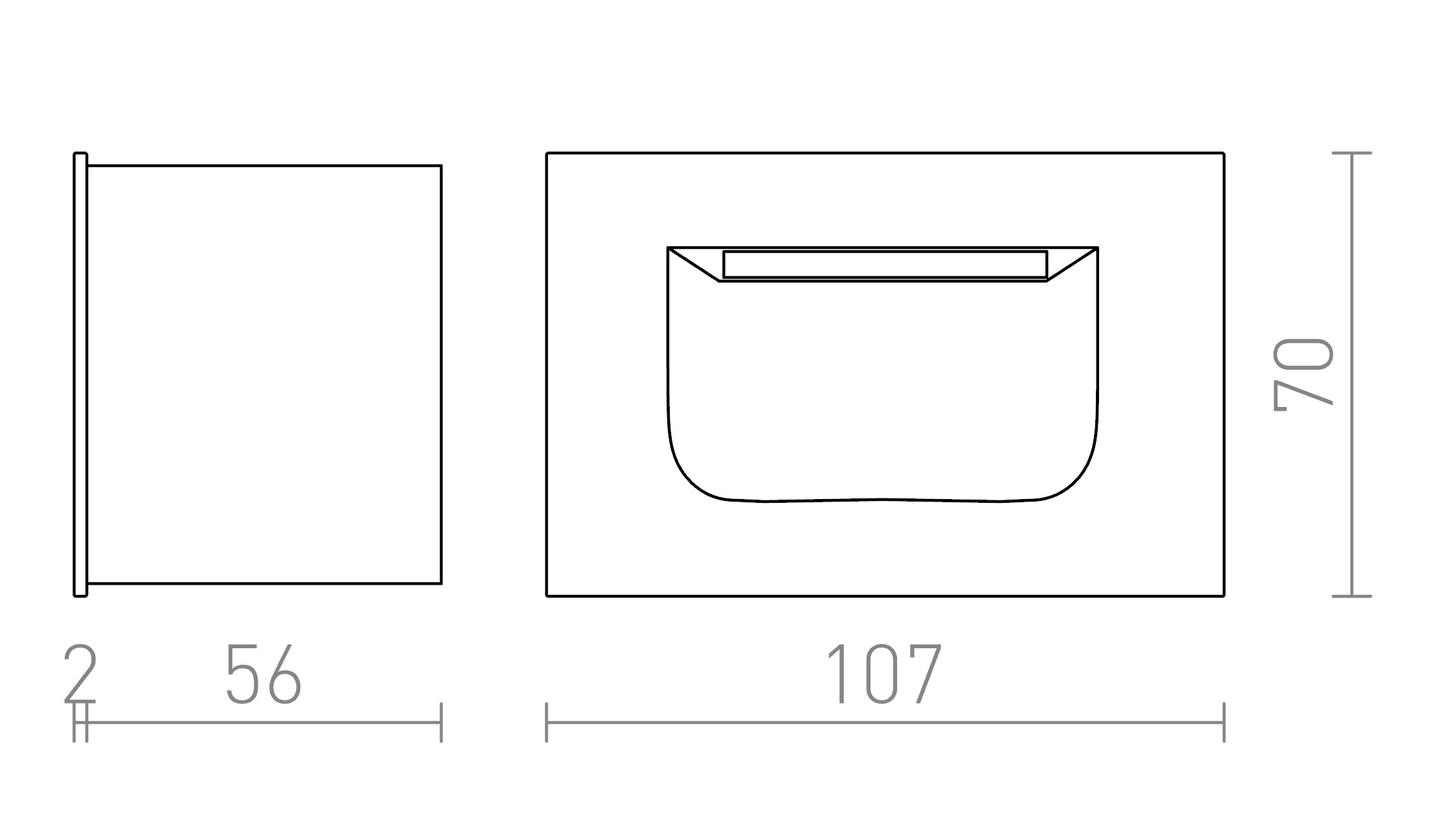 PER inbouwlamp lamp - Product sketch