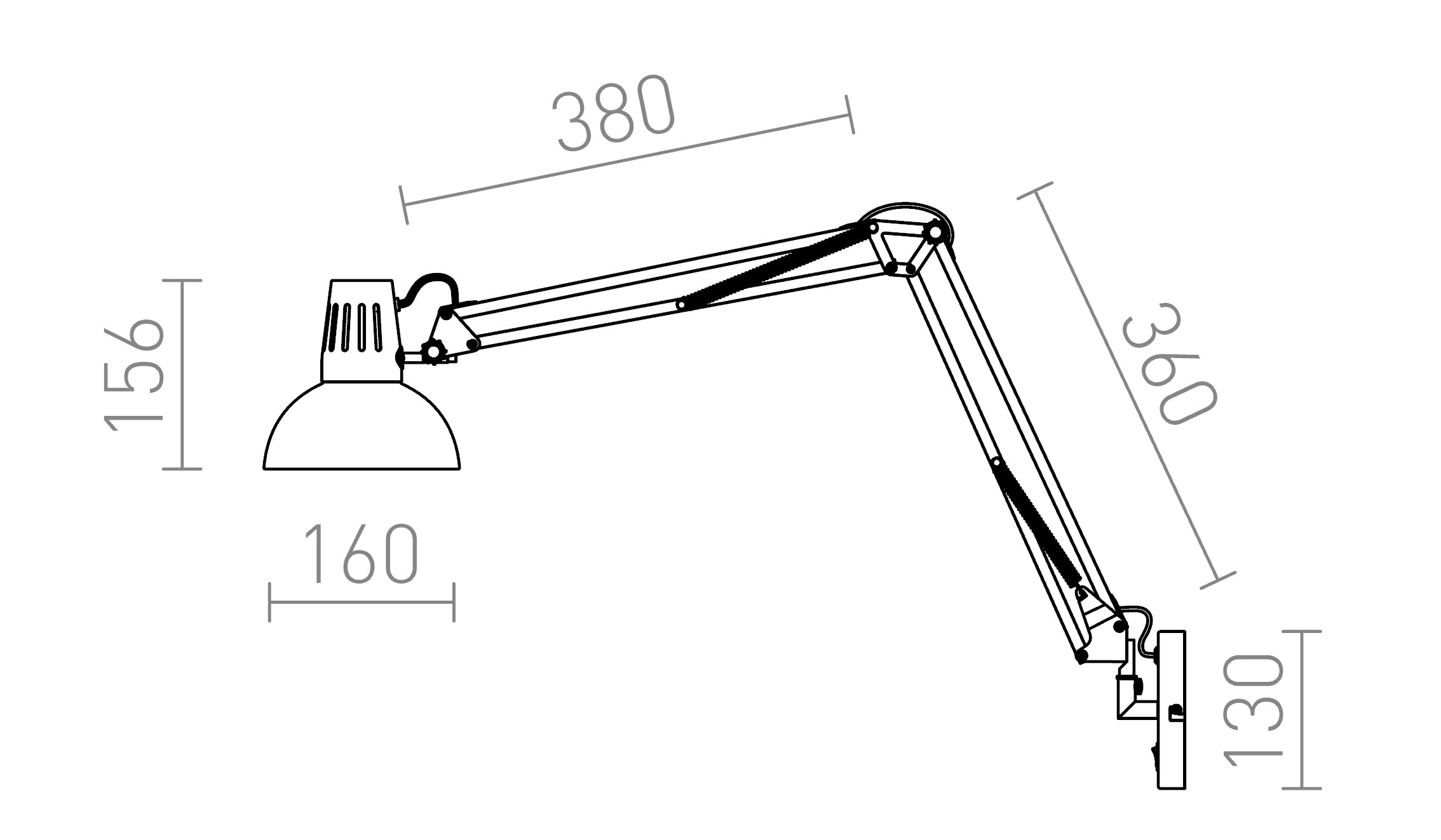 ANTE stenska lampa - Product sketch