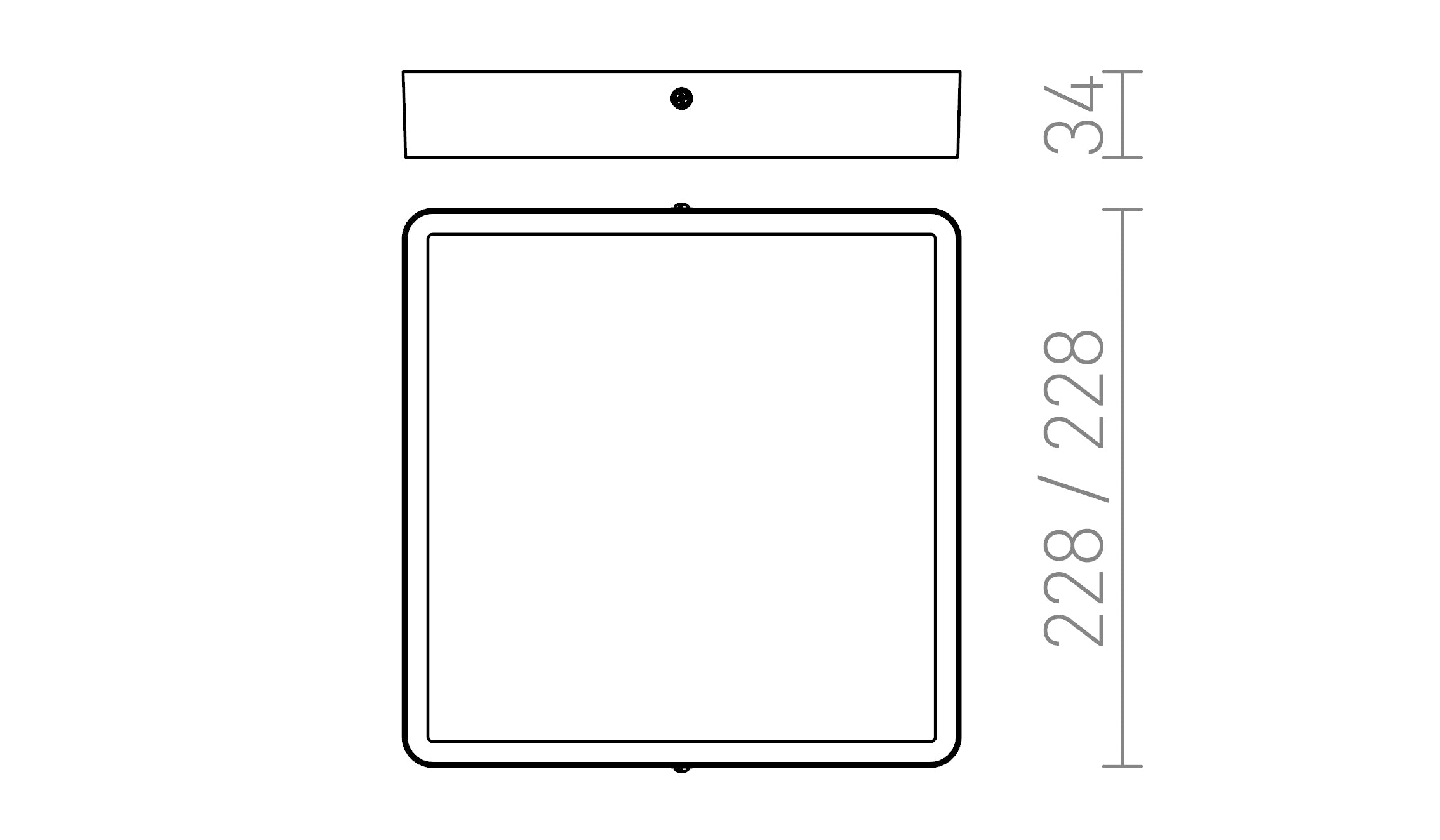 HUE SQ 22 teto lâmpada - Product sketch