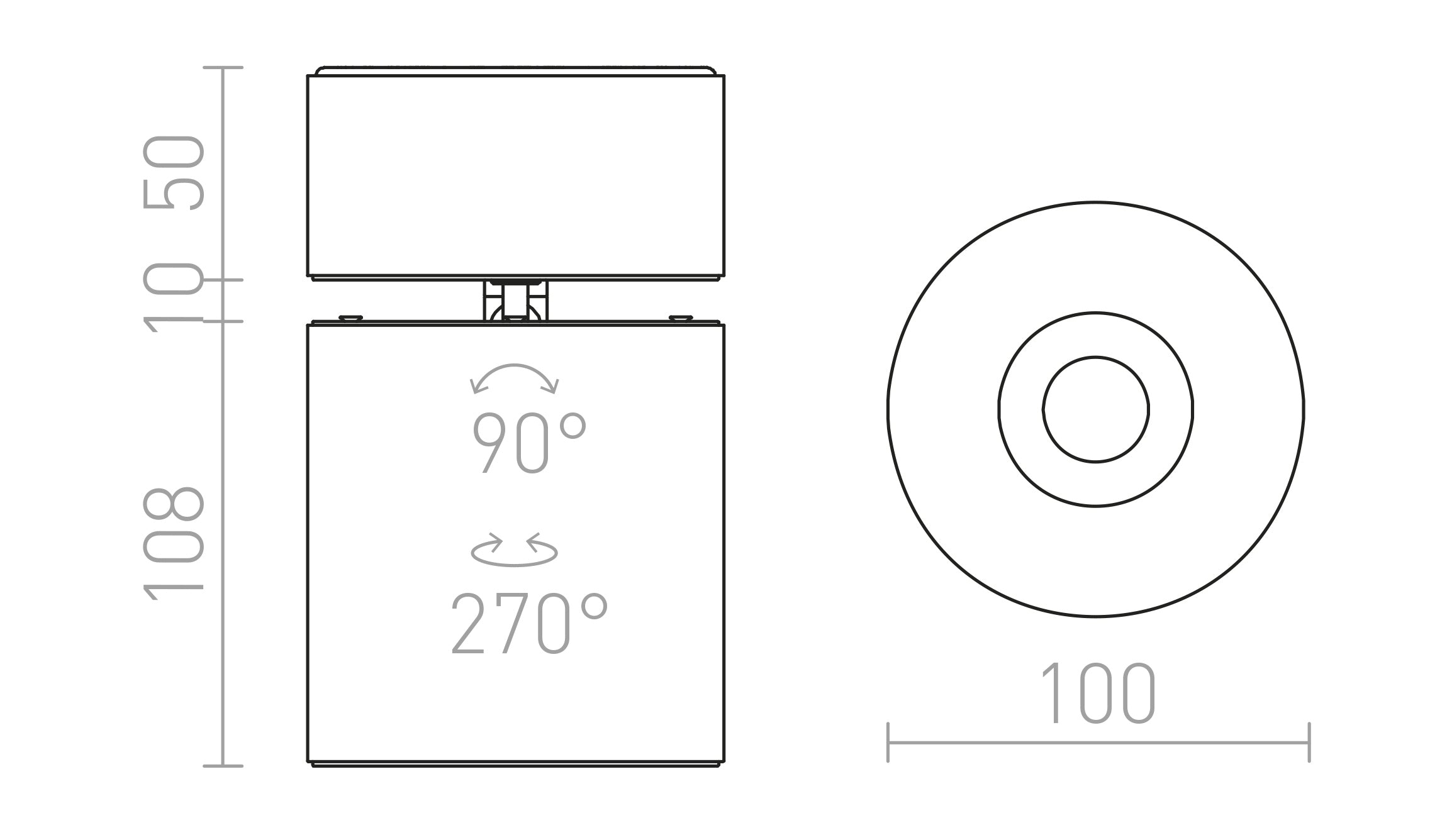 CONDU οροφής λαμπτήρας - Product sketch