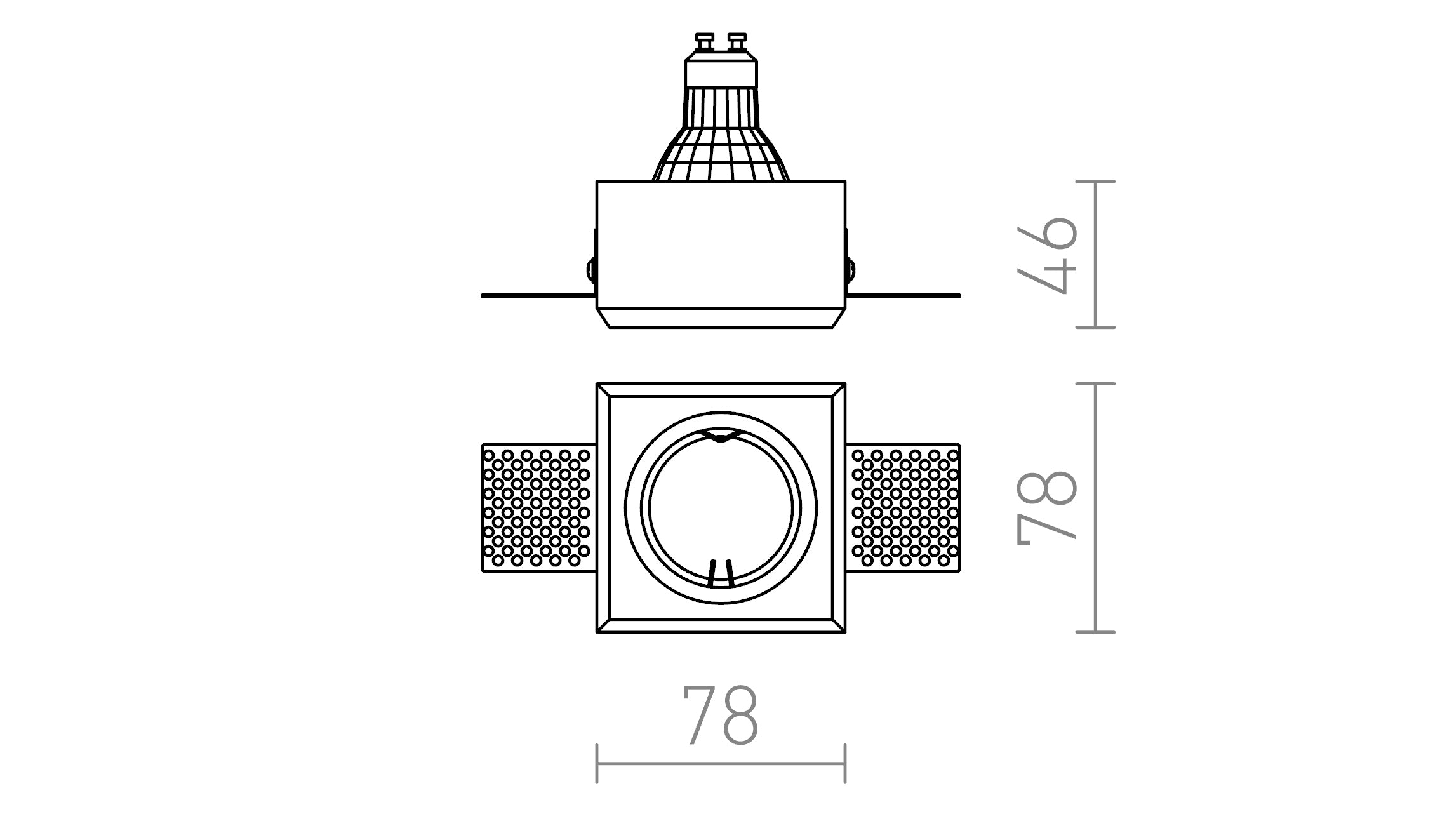QUO R upotettu lamppu - Product sketch