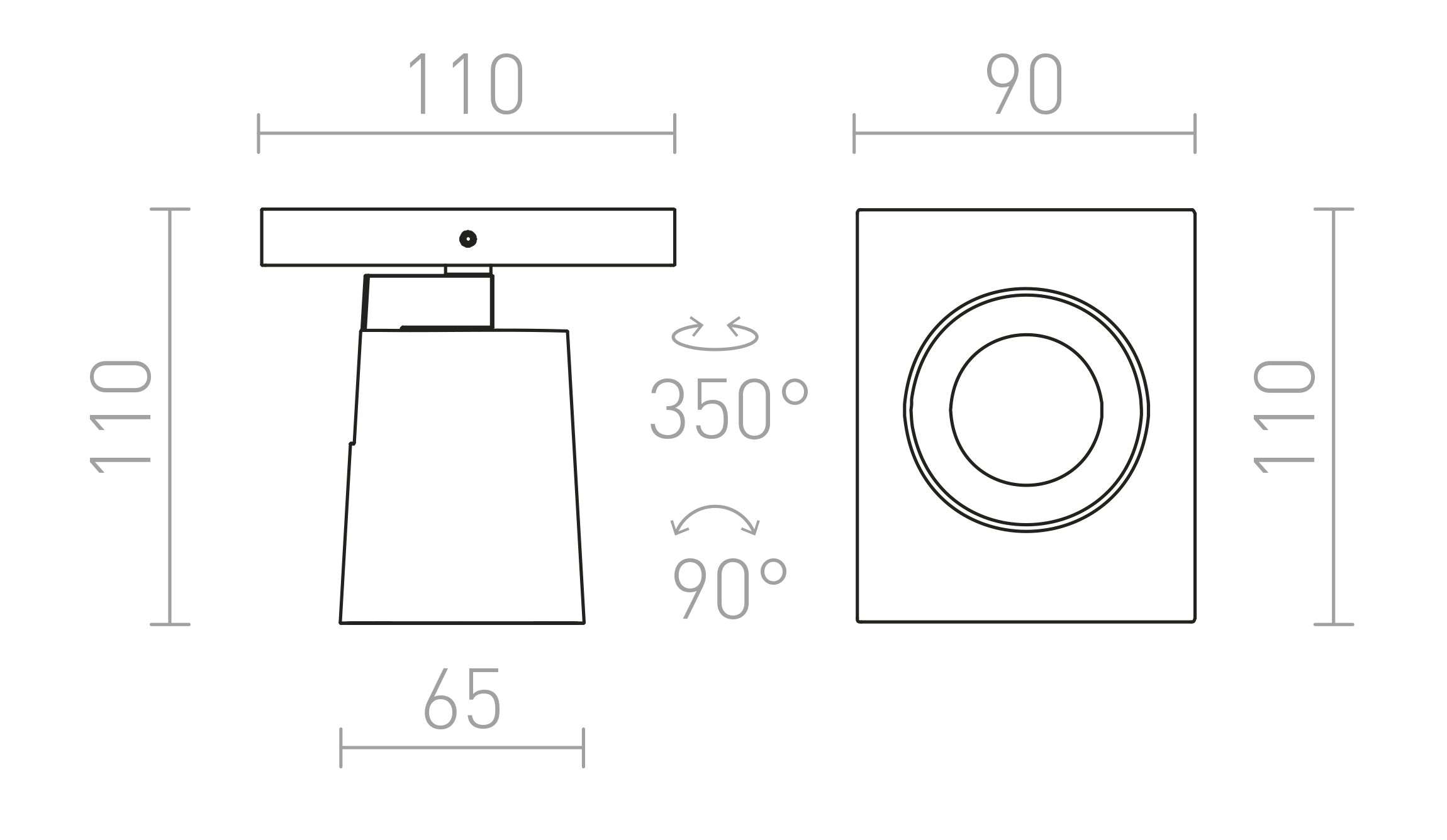 KENNY I montat pe suprafață lampă - Product sketch