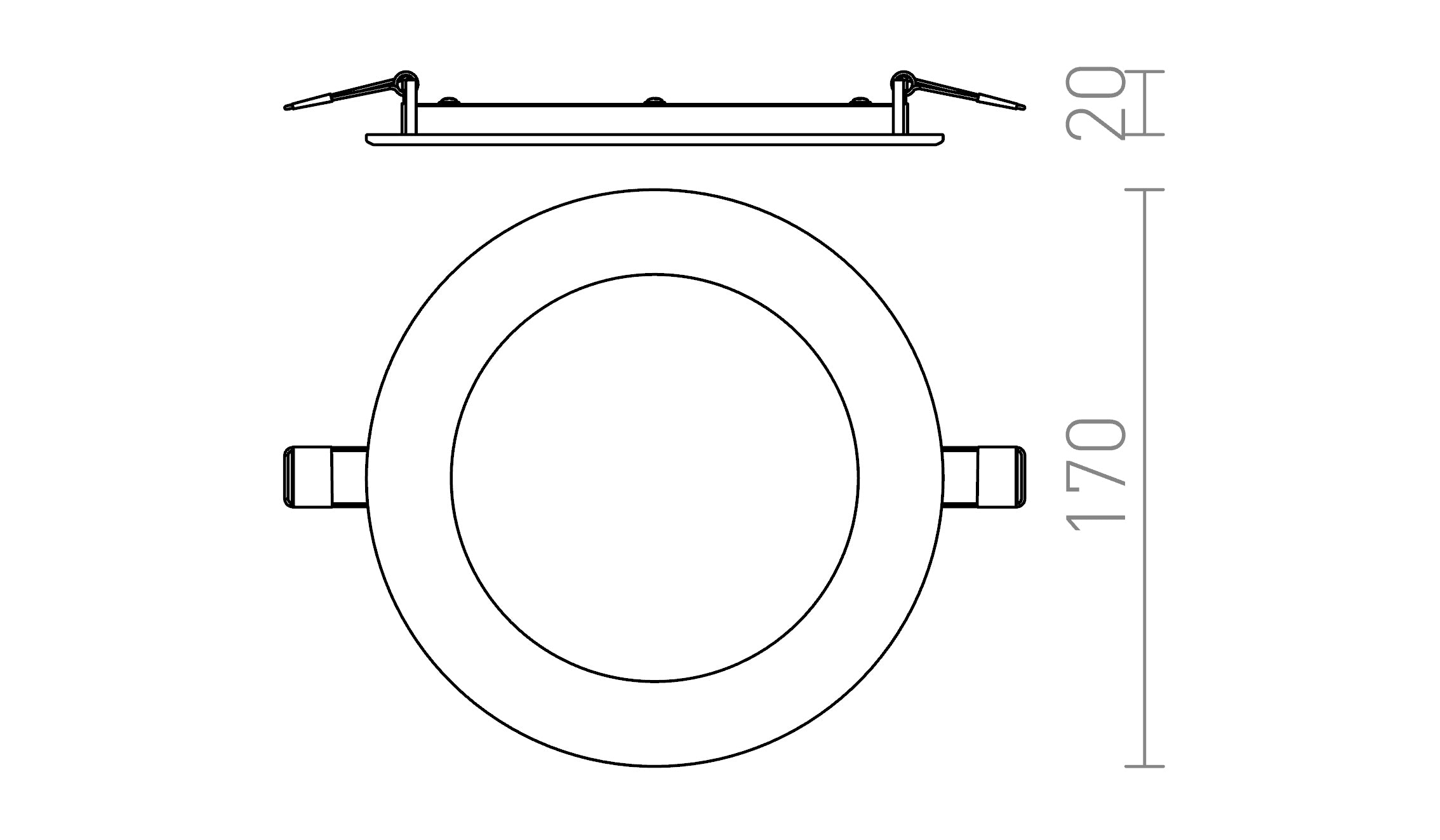 SOCORRO R 170 DIMM vgradna lampa - Product sketch