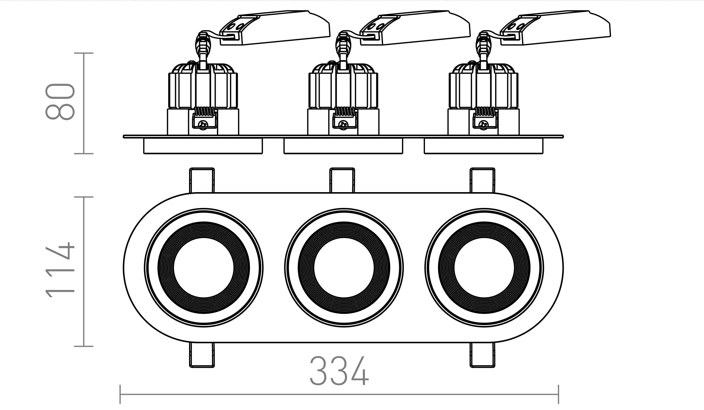 SHARM R III încastrat lampă - Product sketch