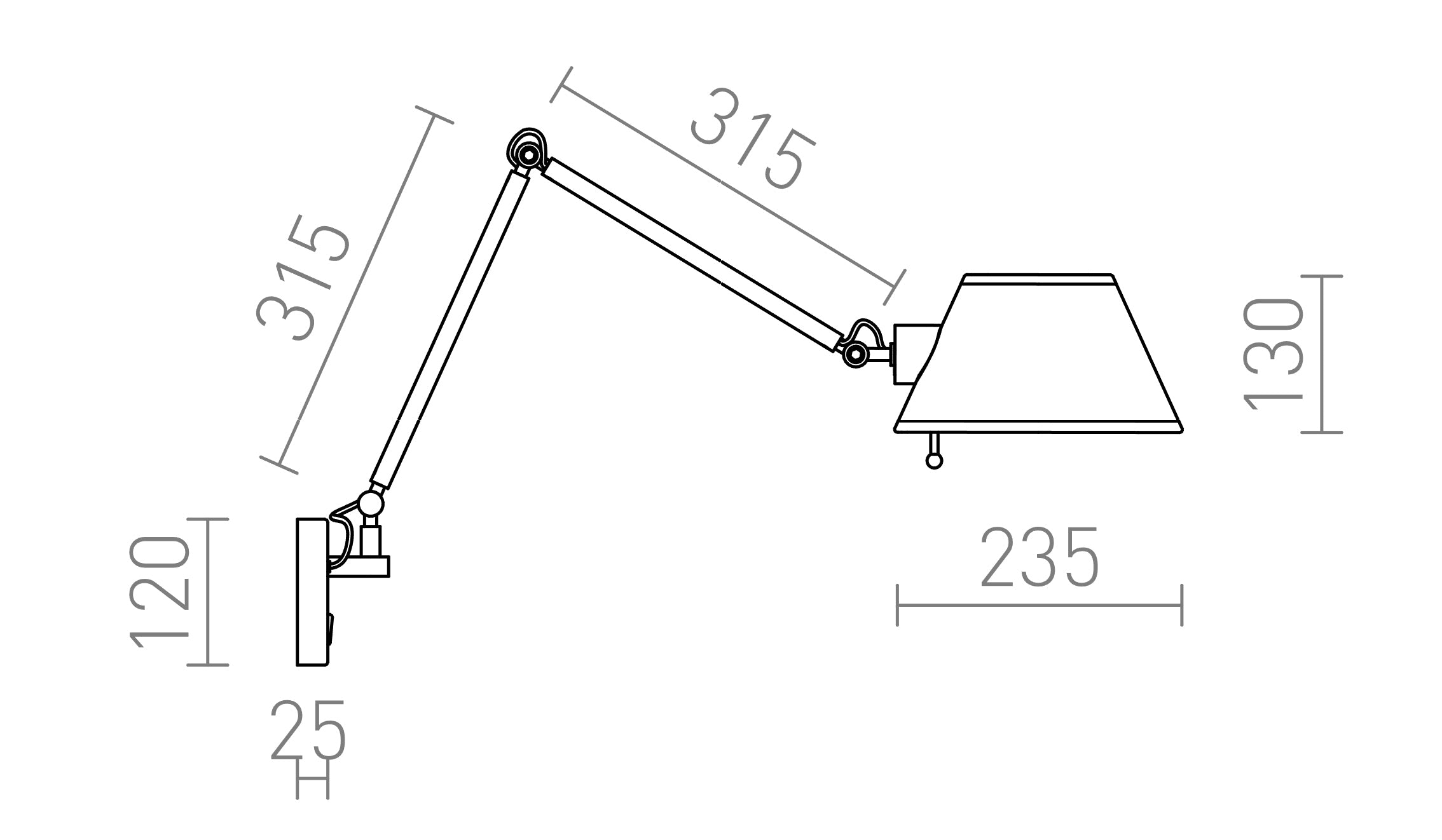 MONTANA vägg lampa - Product sketch