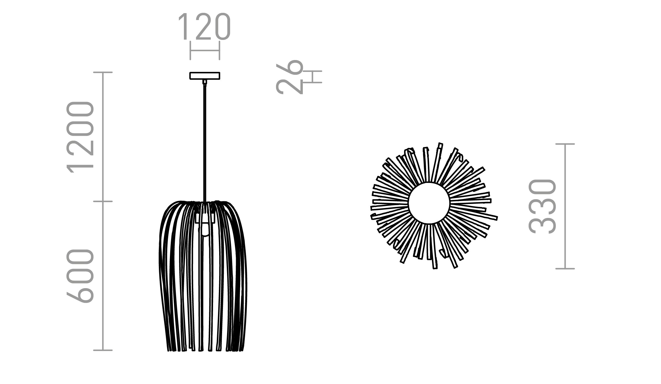 ZALA suspenso lâmpada - Product sketch