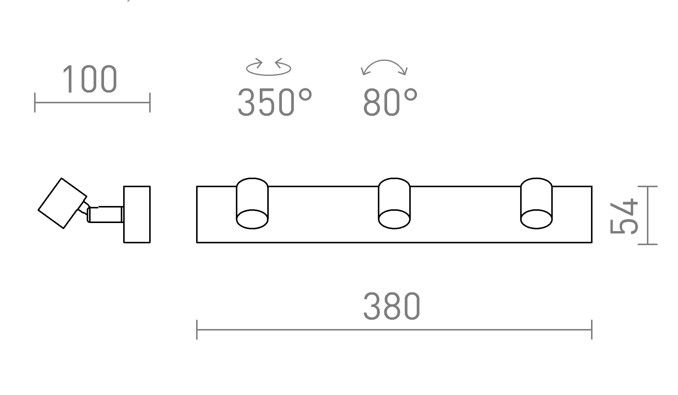 TRICA III aplique de pared lámpara - Product sketch