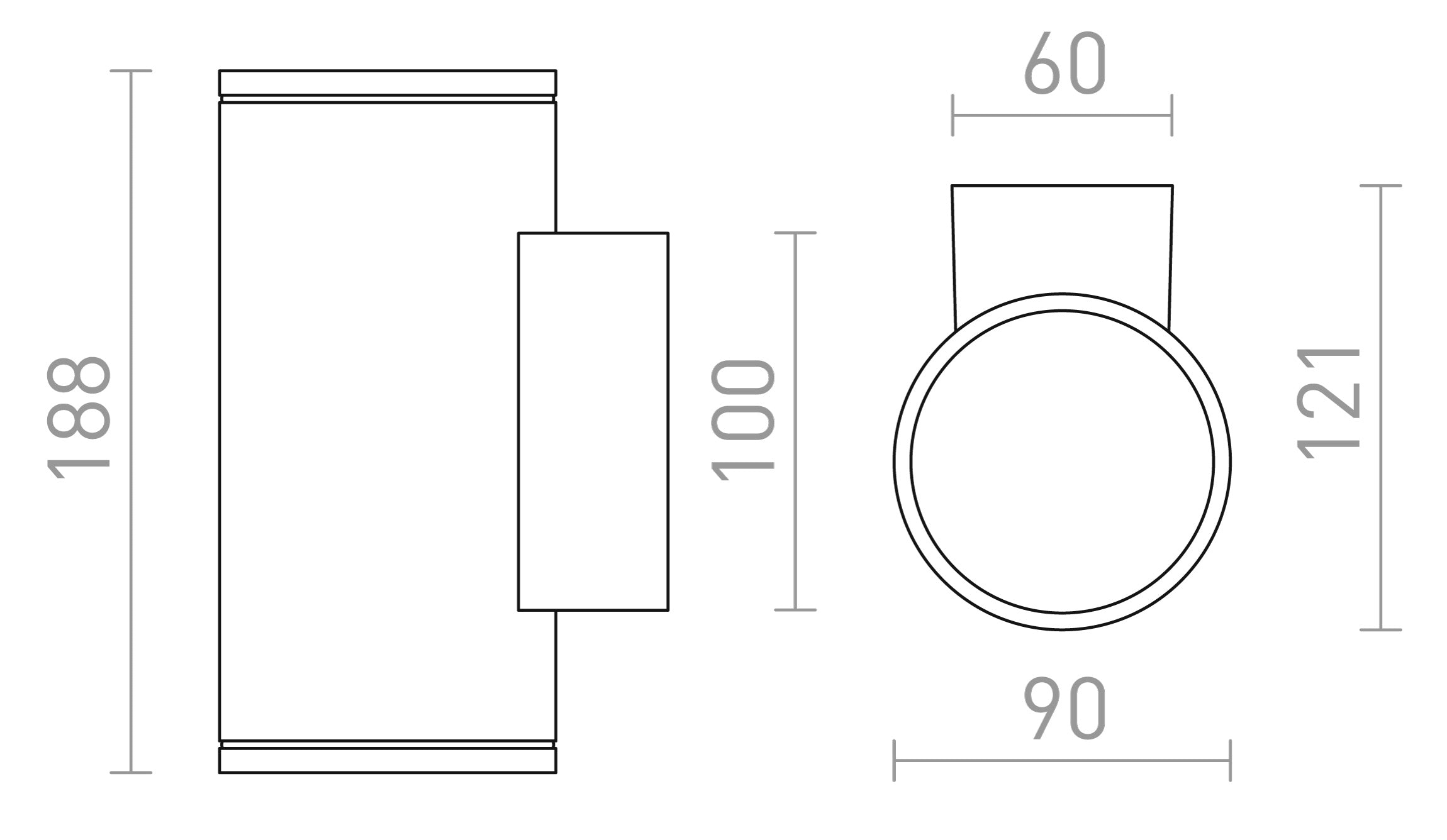 LIZZI II wall lamp - Product sketch