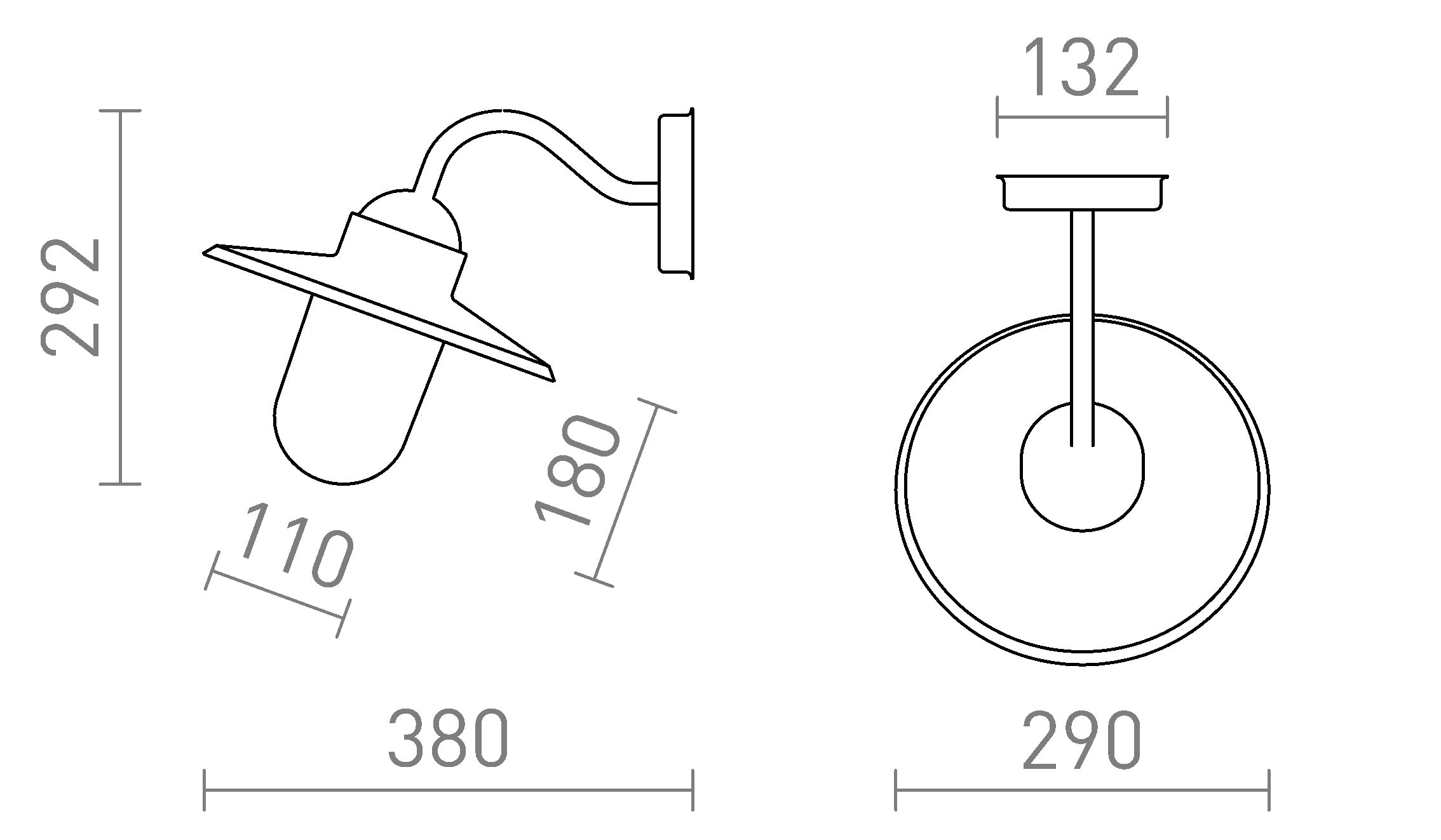 BEACON nástenná lampa - Product sketch