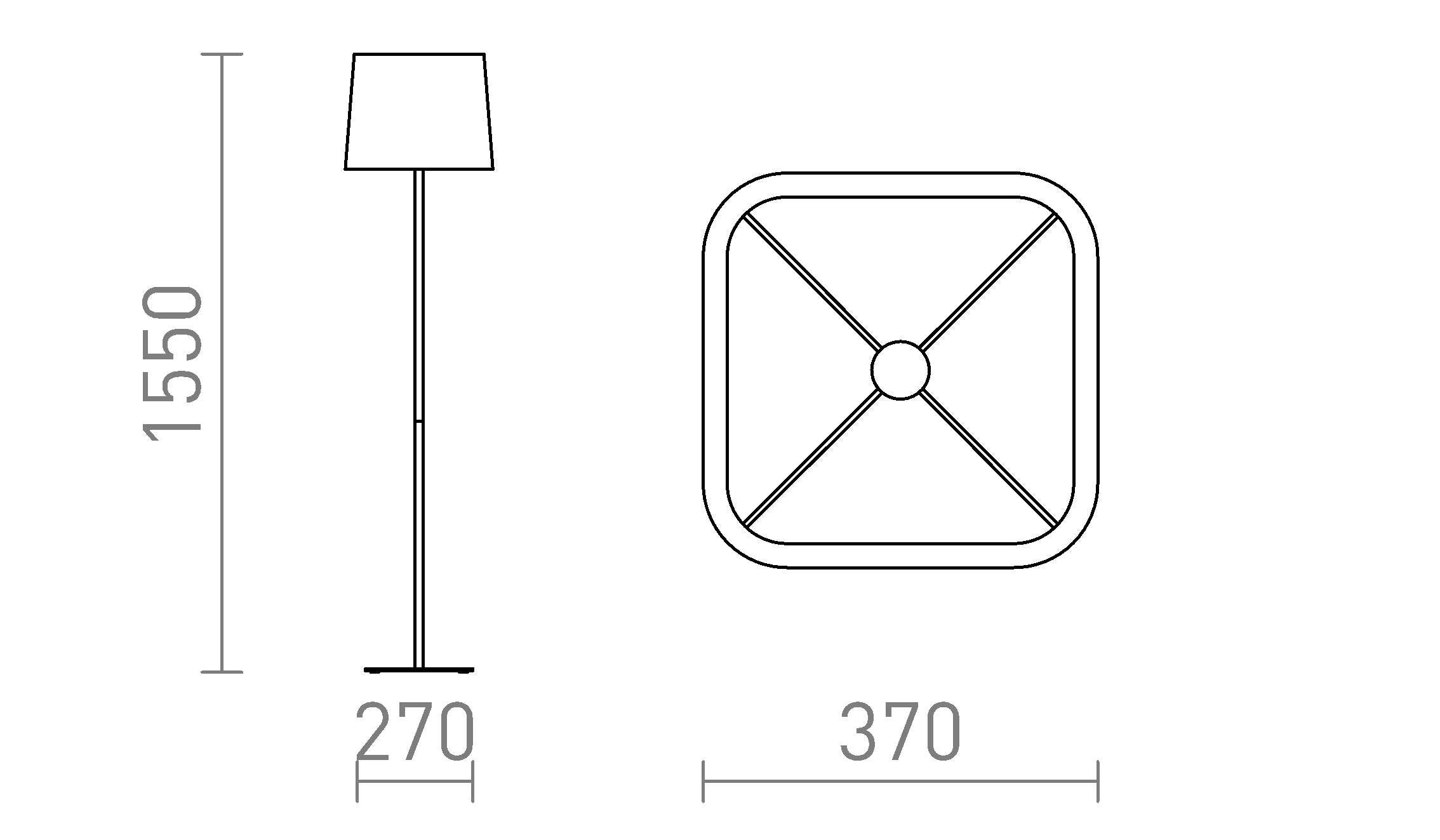 PERTH floor lamp - Product sketch