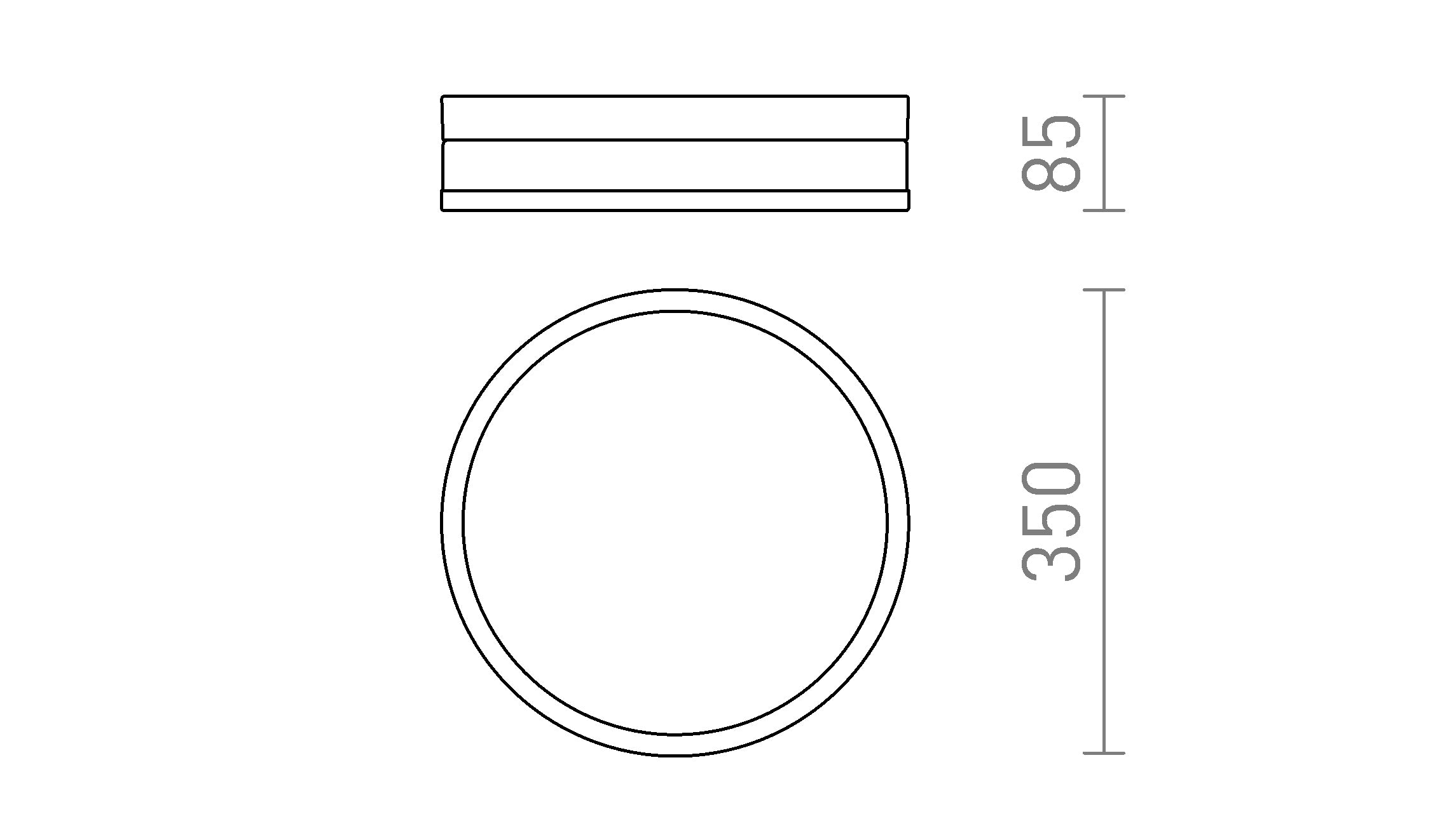 CIRA LED 35 techo lámpara - Product sketch