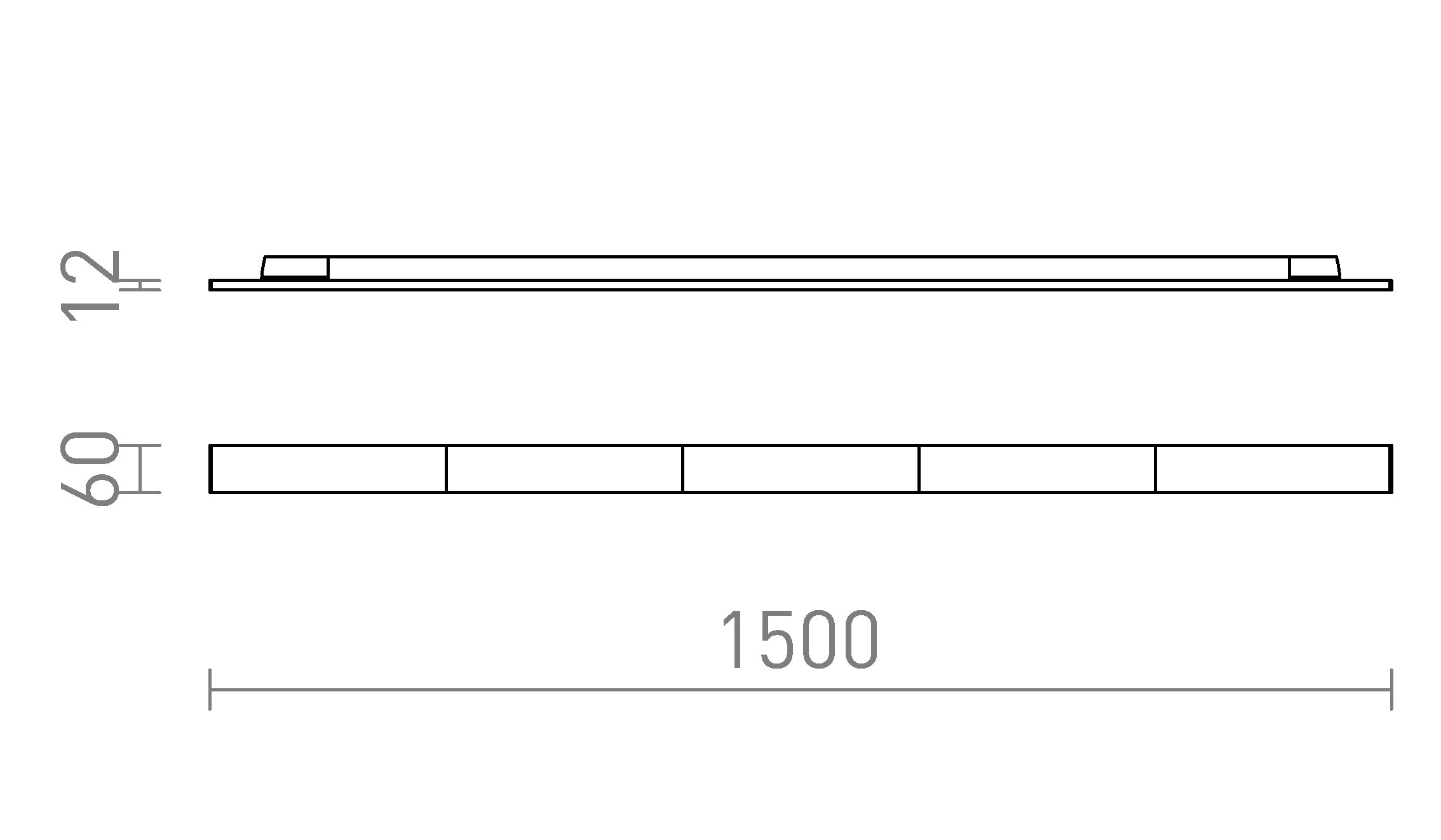 FLATLINE 150 para calha trifásica - Product sketch