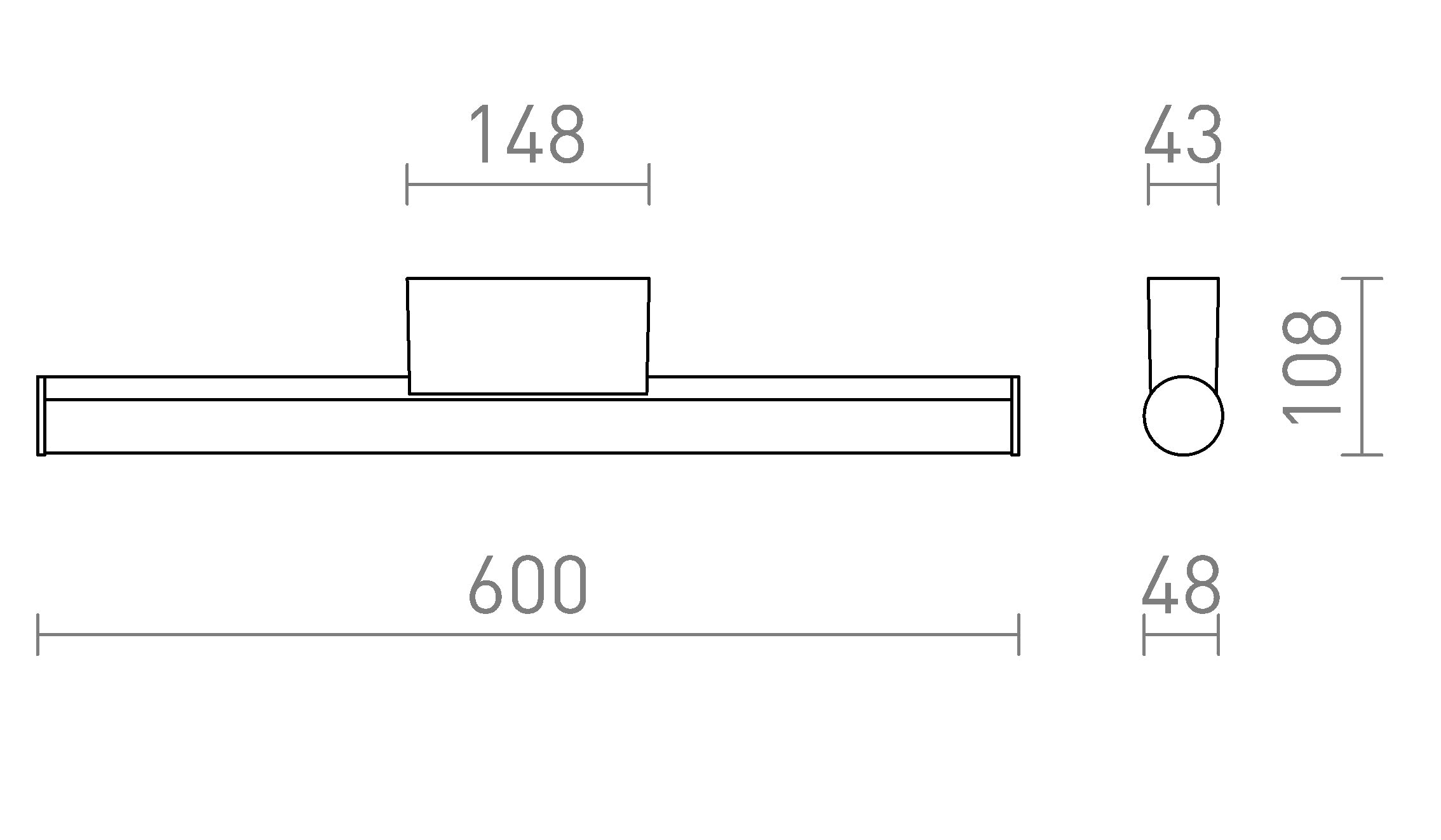 CASSAMBA 60 stenska lampa - Product sketch