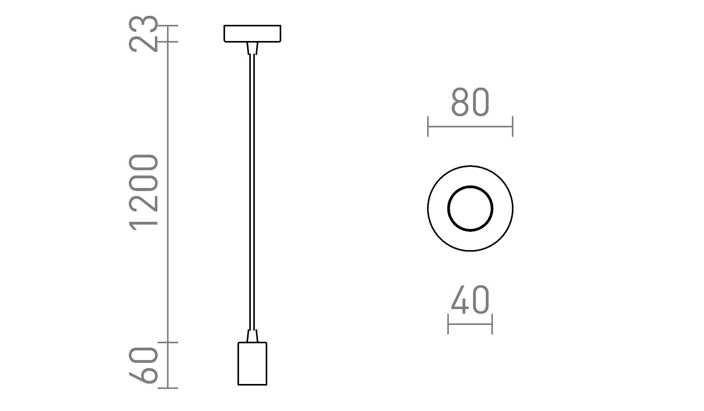 ARAQ pendel lampa - Product sketch