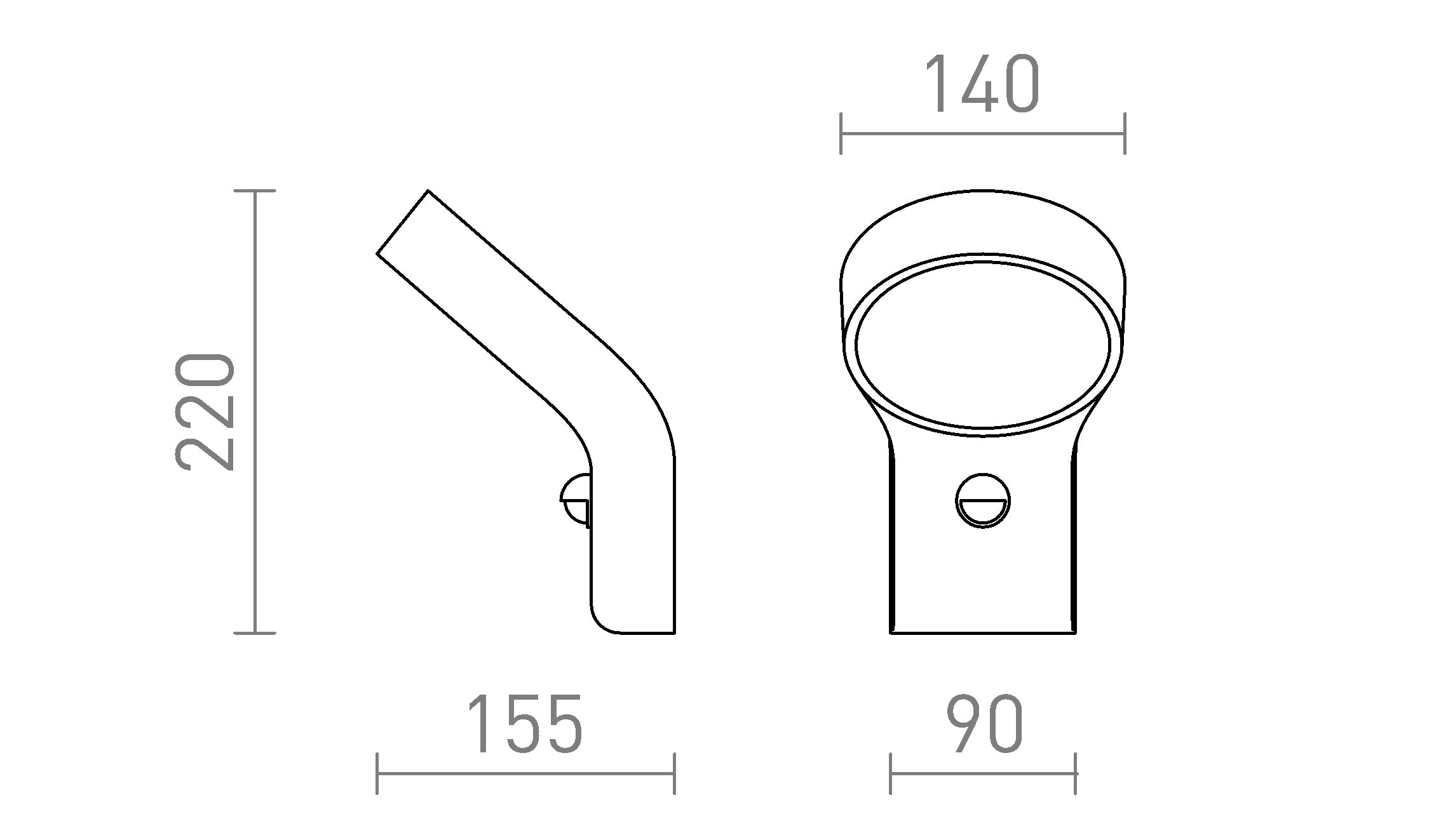 ELIA PIR na parede lâmpada - Product sketch