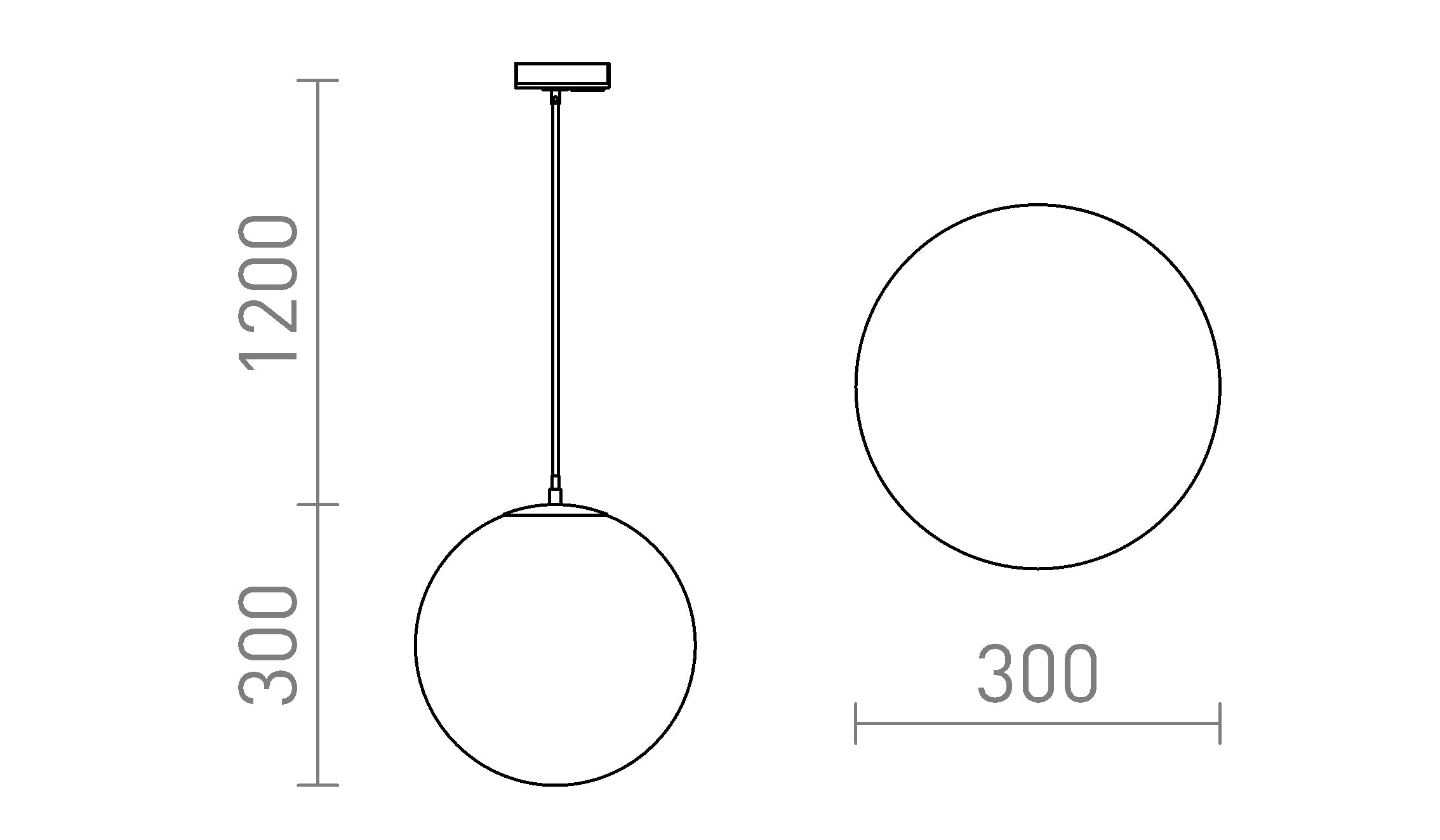 LUNA 30 pre jednookr. lištu - Product sketch