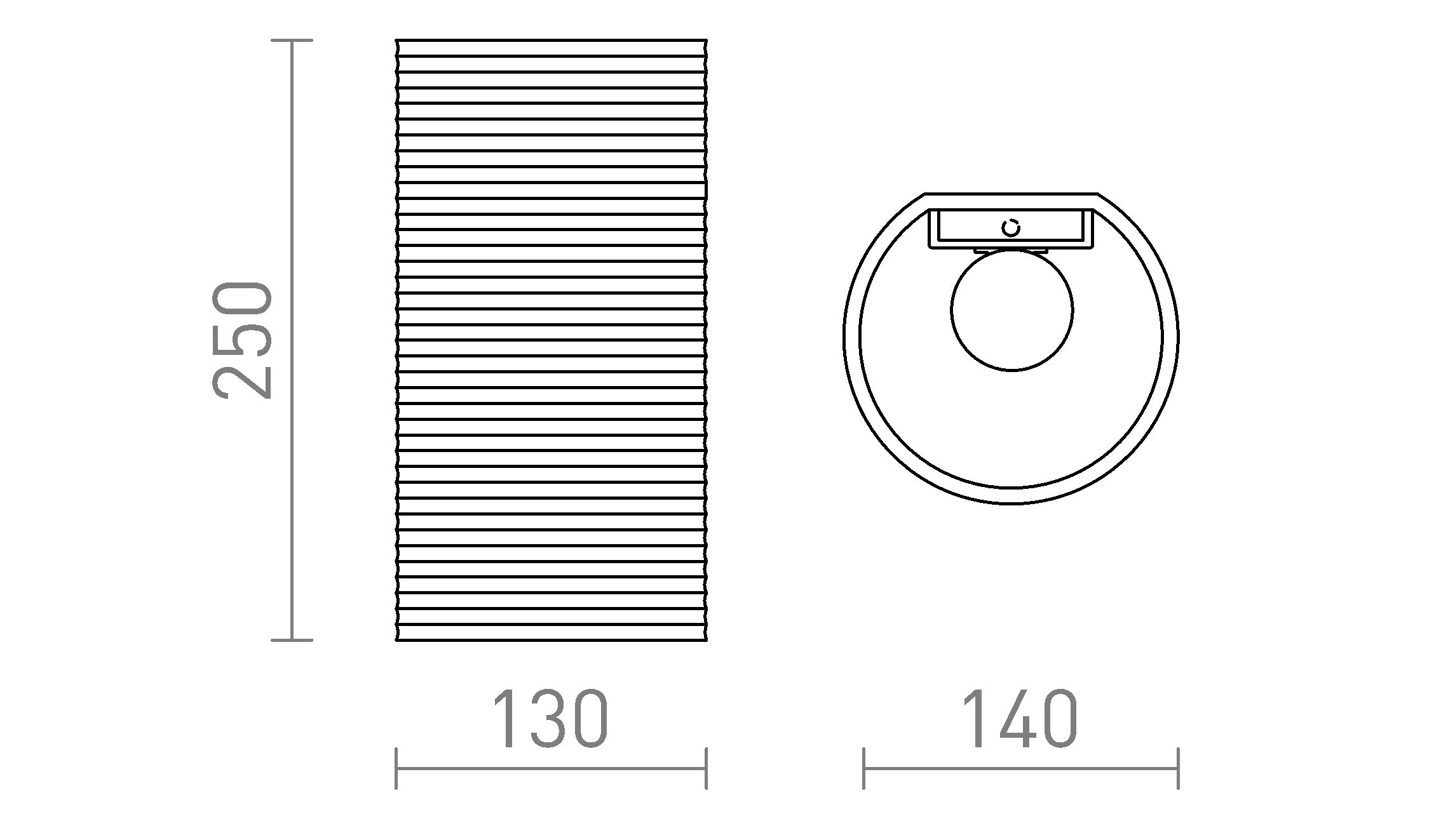 CALLUM RR4 250 vägg lampa - Product sketch
