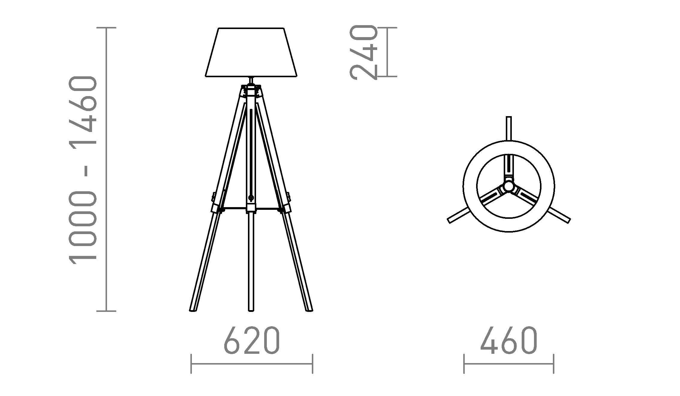 ALVIS/AMBITUS 46 talna lampa - Product sketch