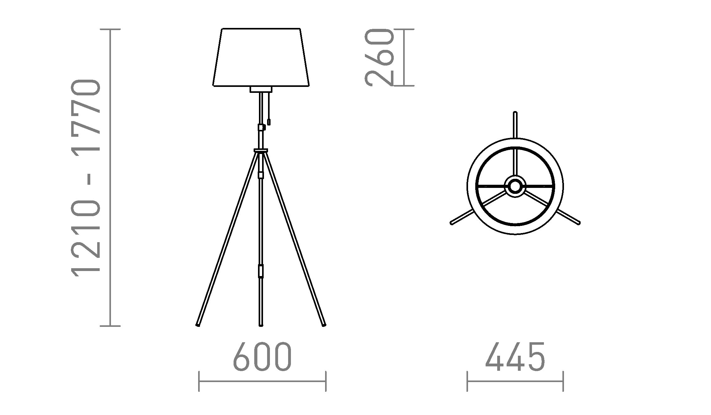 LUTON/RIDICK floor lamp - Product sketch