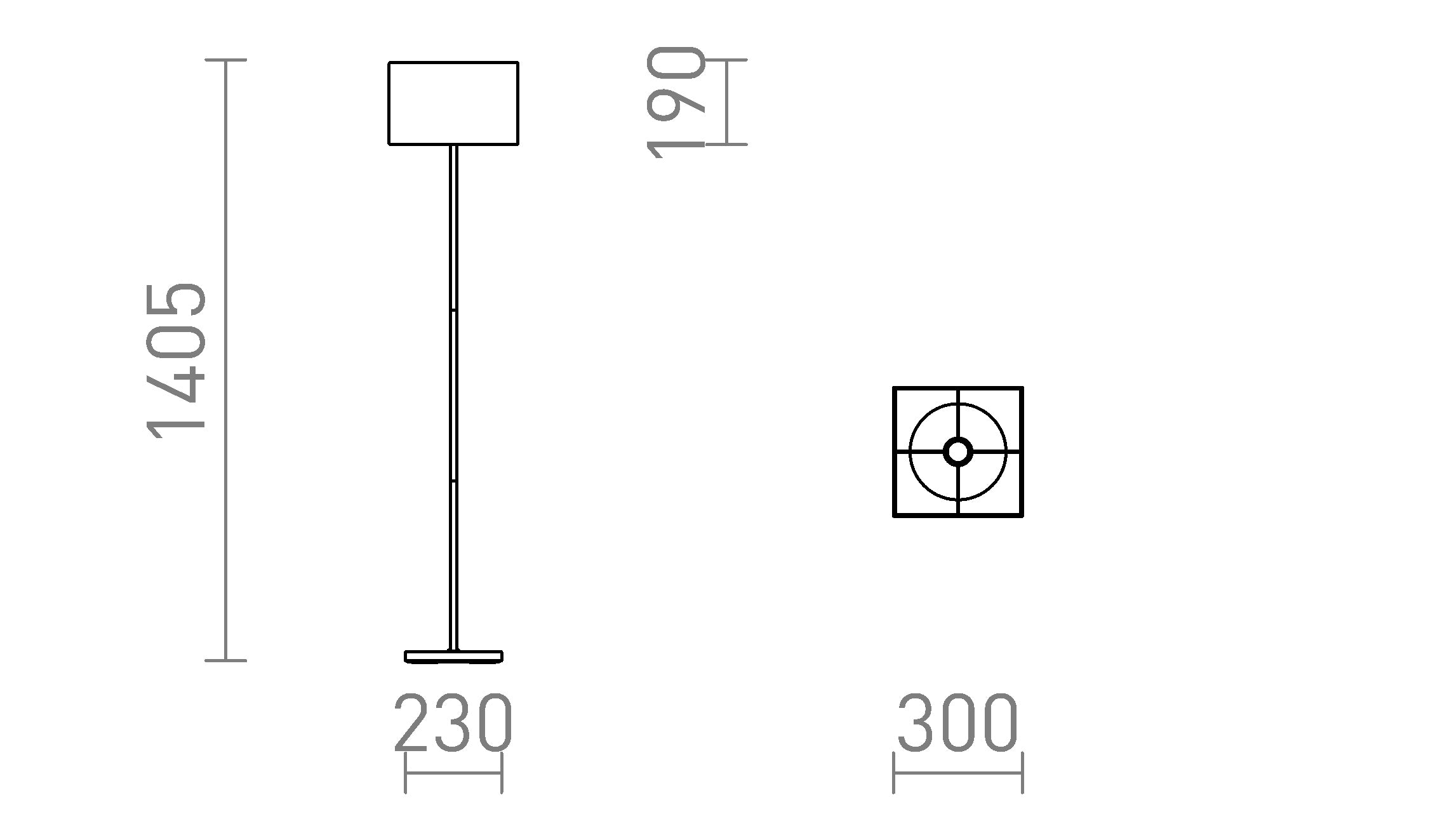 NYC/TEMPO 30/19 de podea lampă - Product sketch