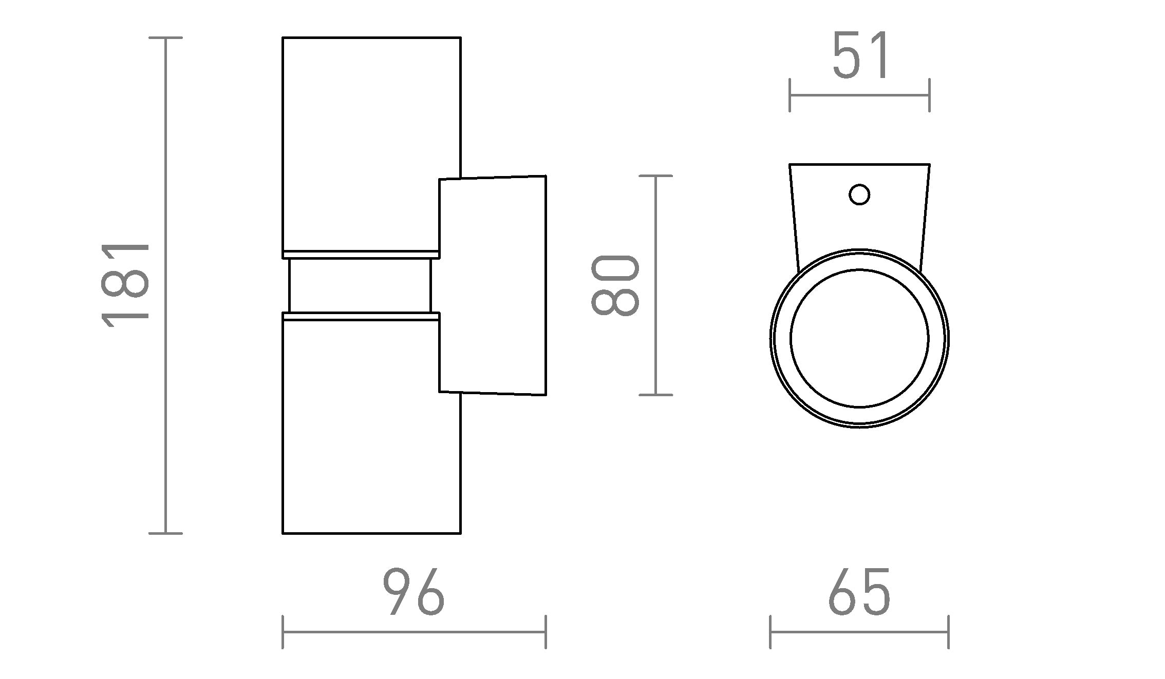 MANO vägg lampa - Product sketch