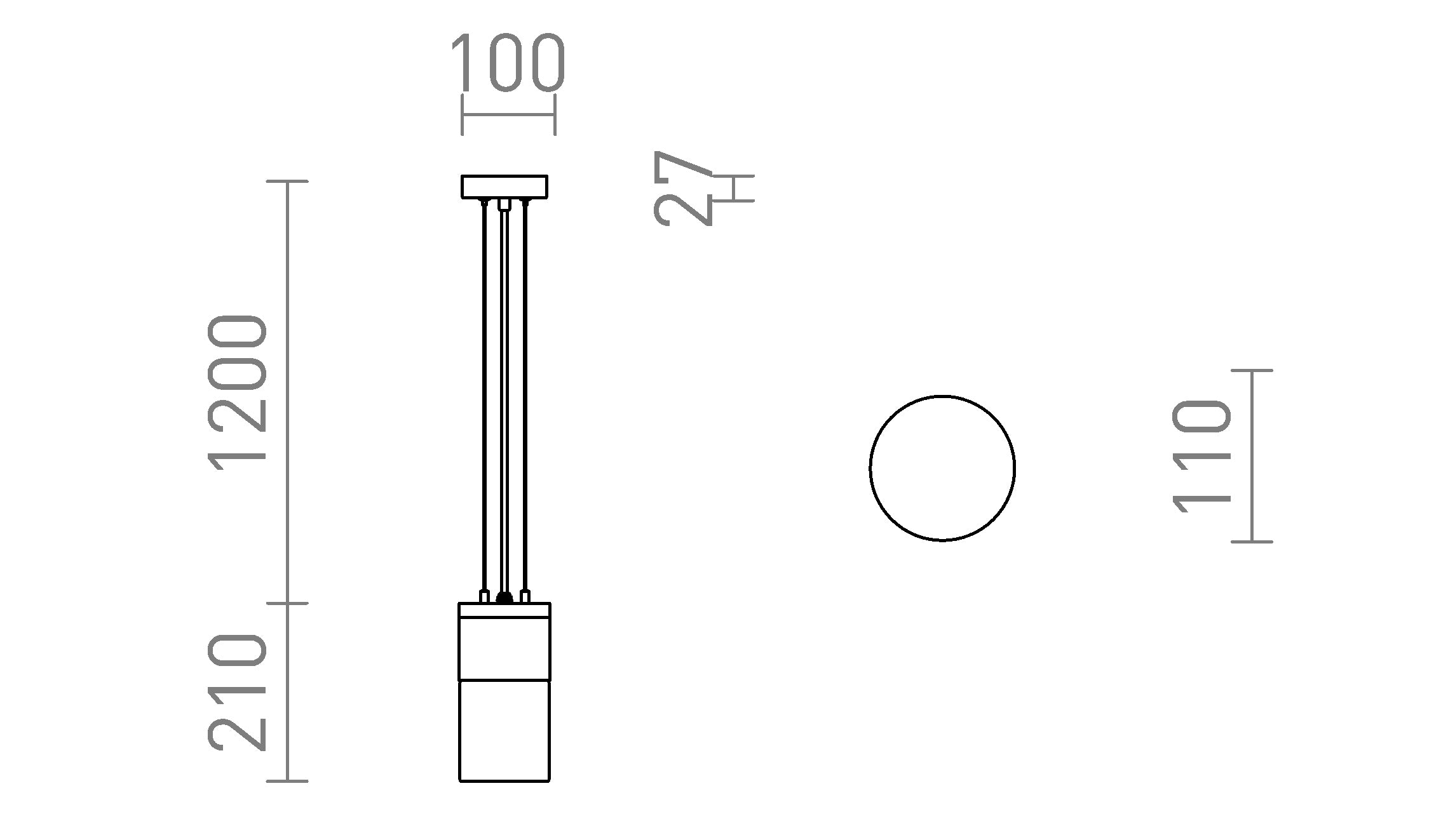 QUINN pendant lamp - Product sketch