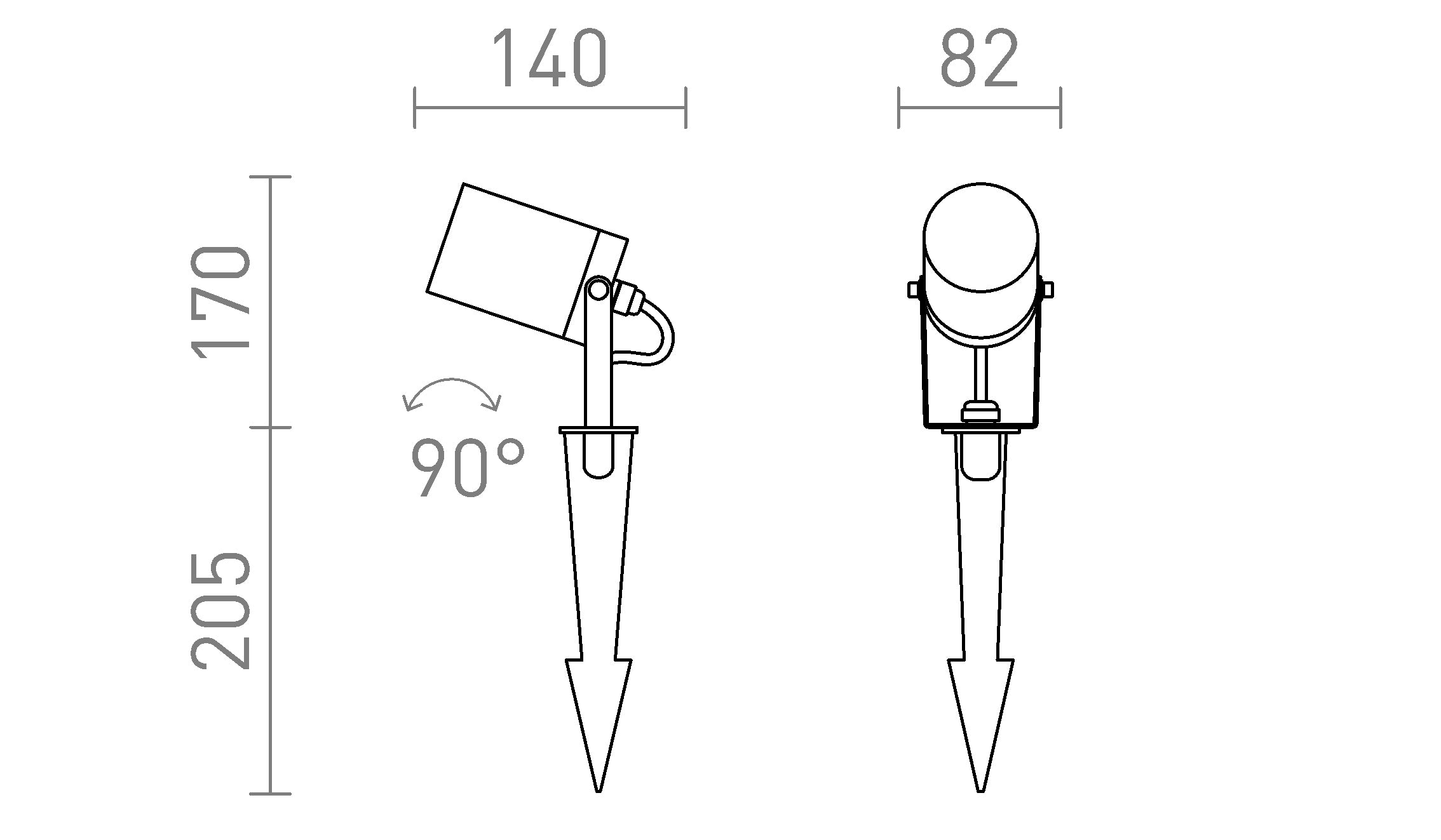 NAVONA sur piquet lampe - Product sketch