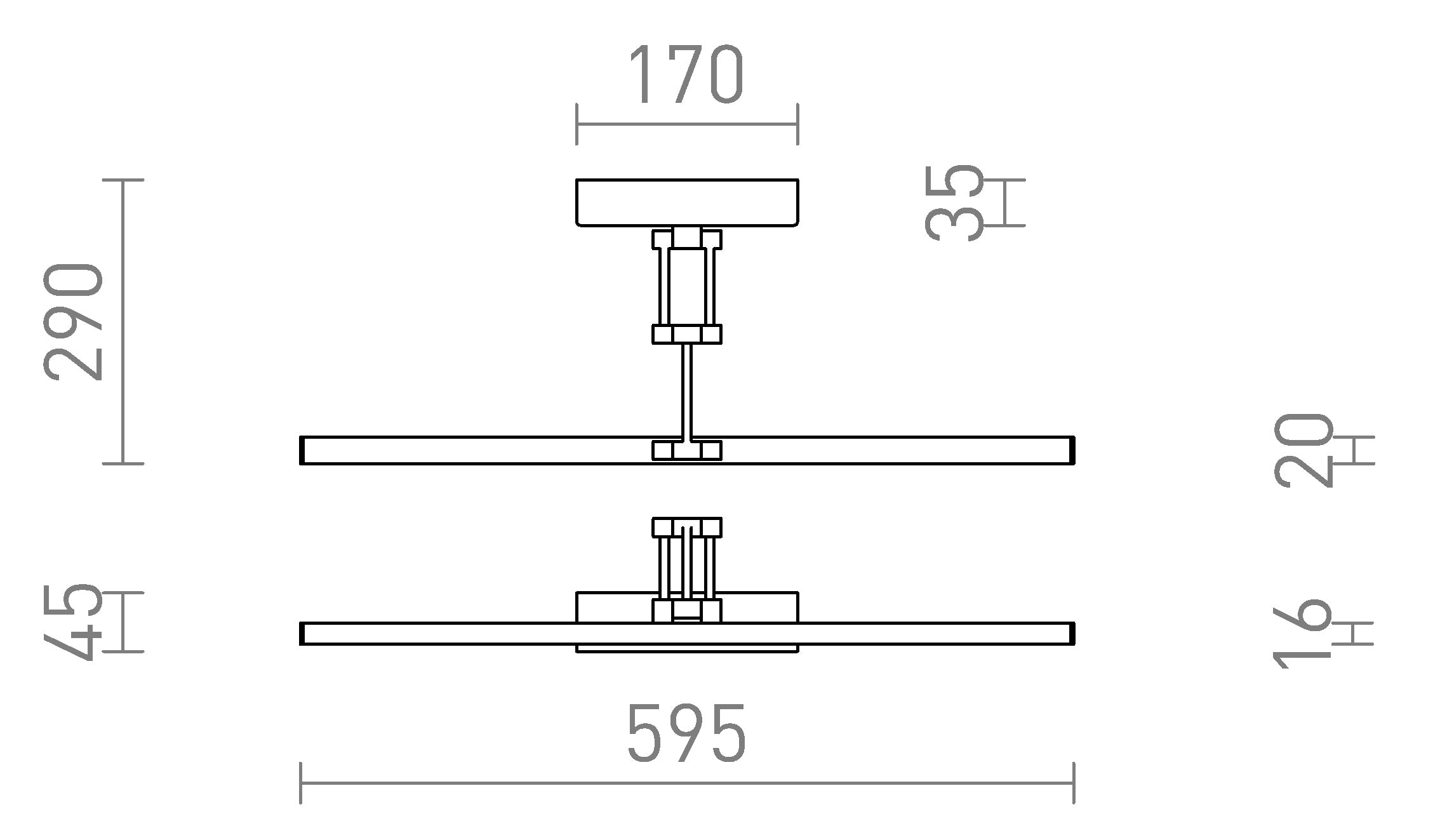 FRIDA 60 vägg lampa - Product sketch