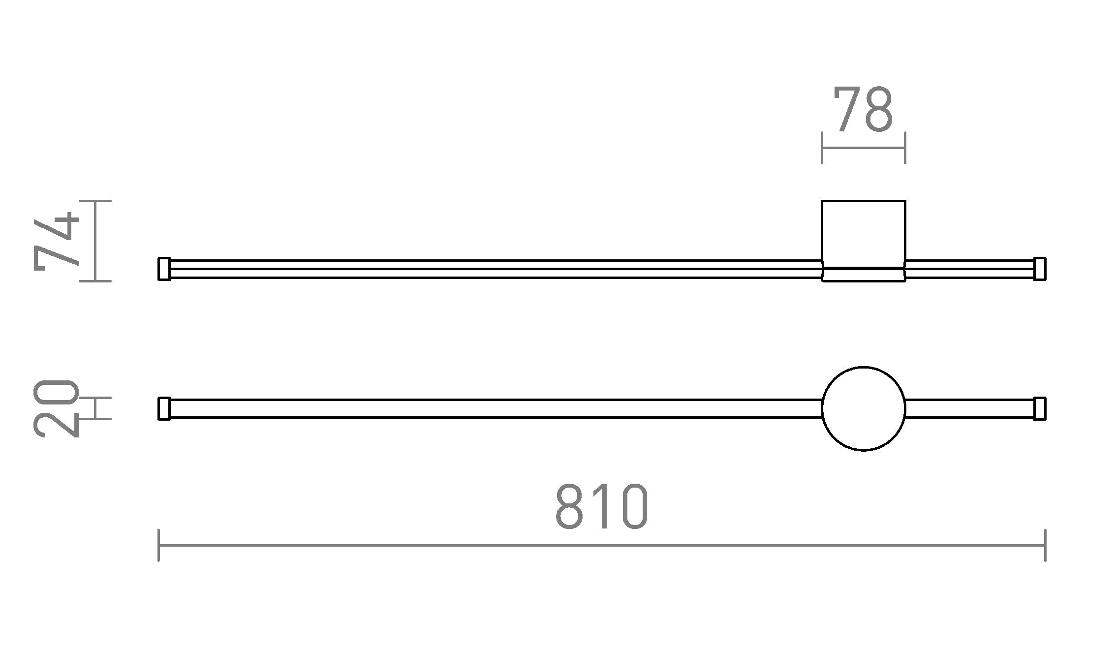 BEEM 80 wall lamp - Product sketch