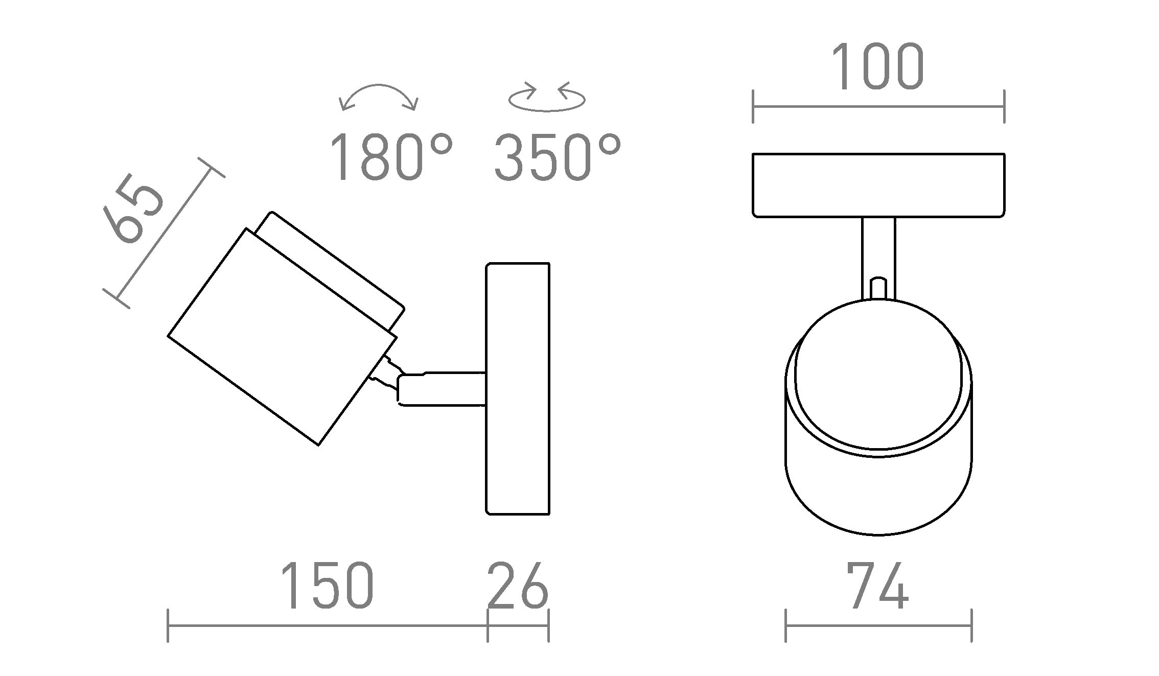NOVA I da parete lampada - Product sketch