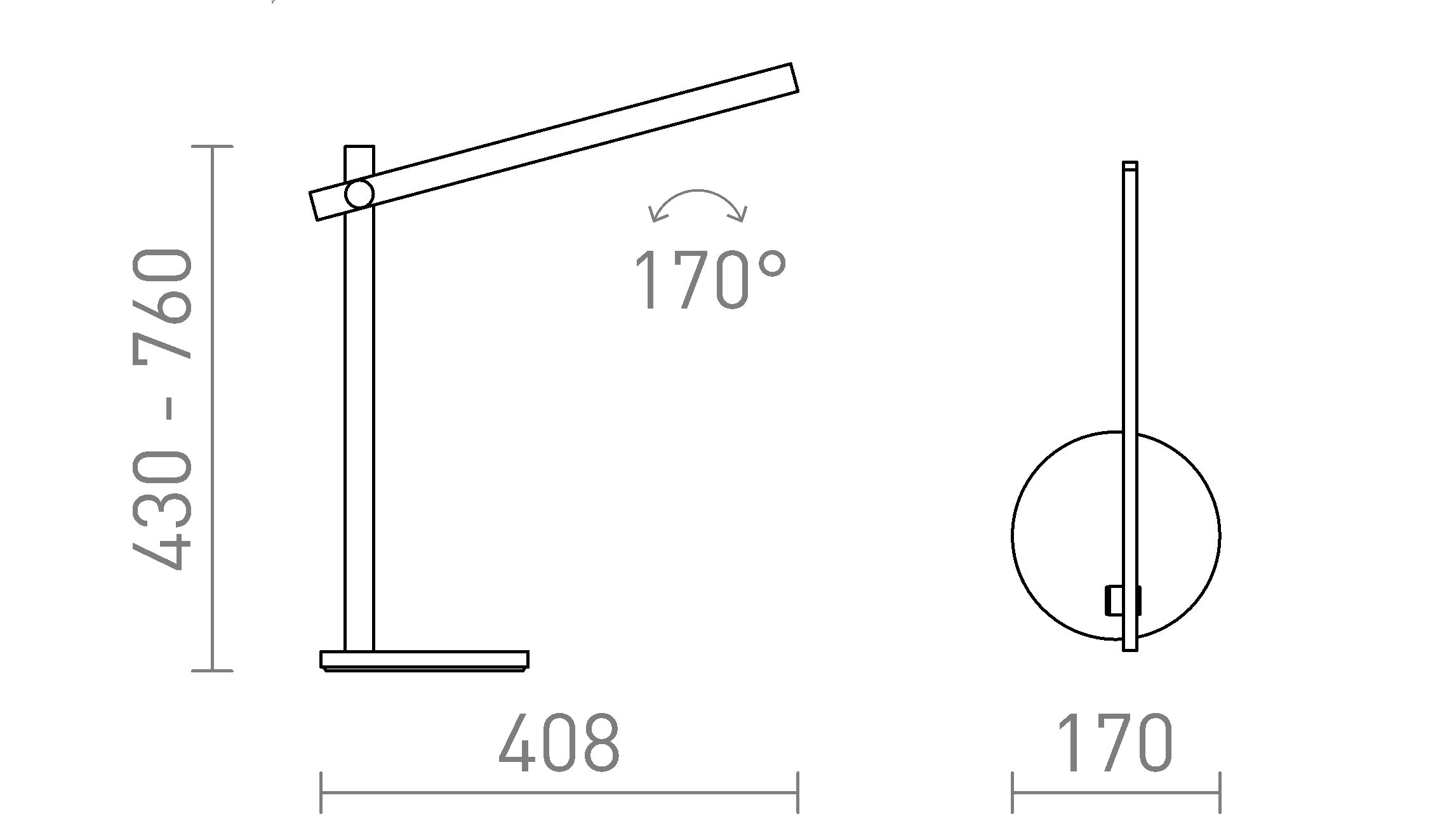 ROD DIMM de mesa lámpara - Product sketch